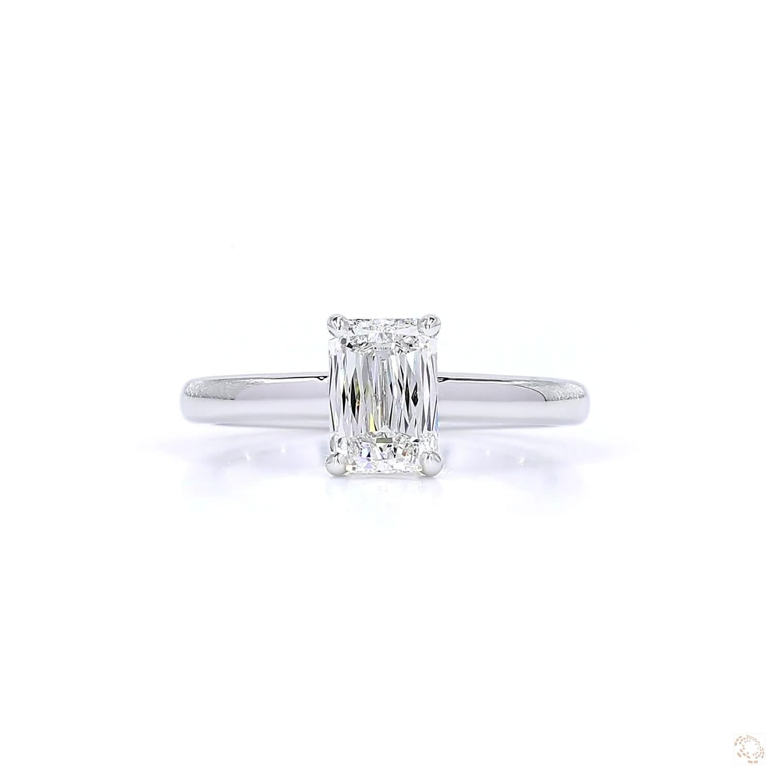 Criss-Cut Solitaire Lab Grown Diamond Engagement Ring (1ct per diamond)