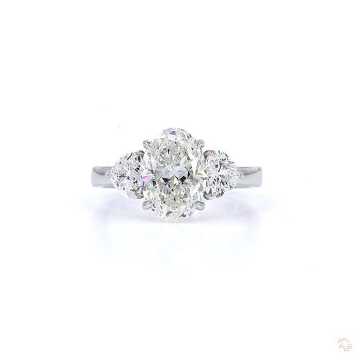 Oval & Heart Shape Diamond Ring (2ct main diamond)