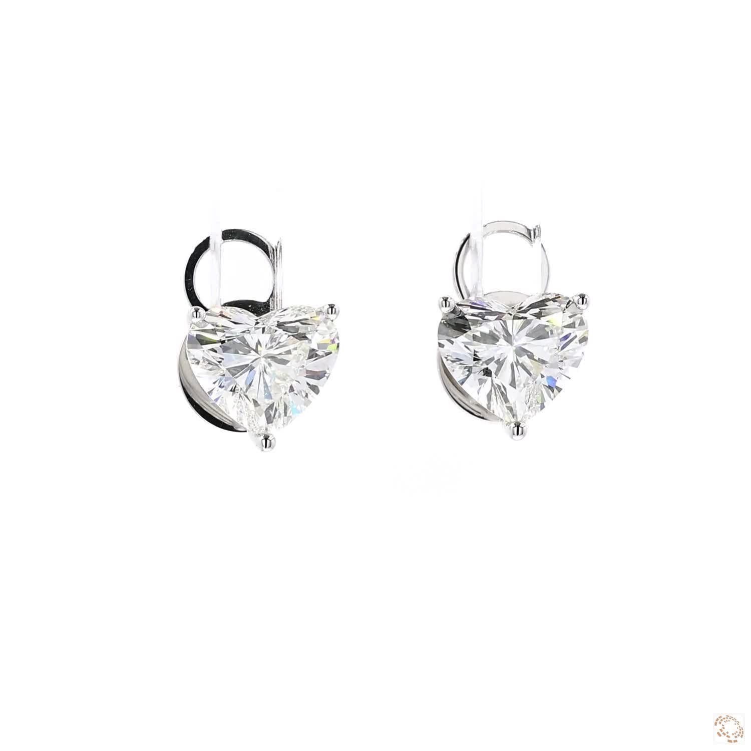 Heart Shaped Diamond Earrings