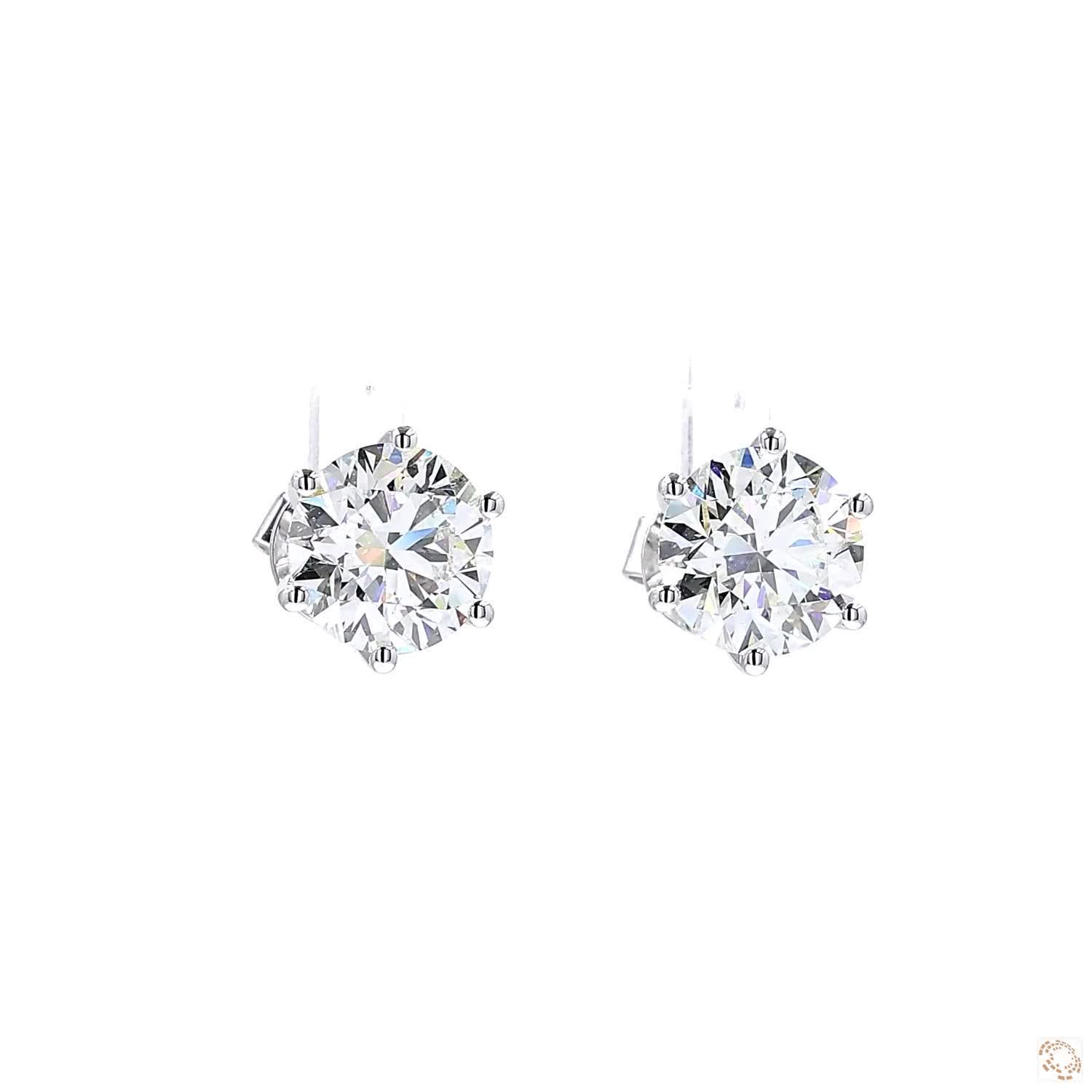 6-Prong Diamond Stud Earrings (2.5 ct. per diamond)