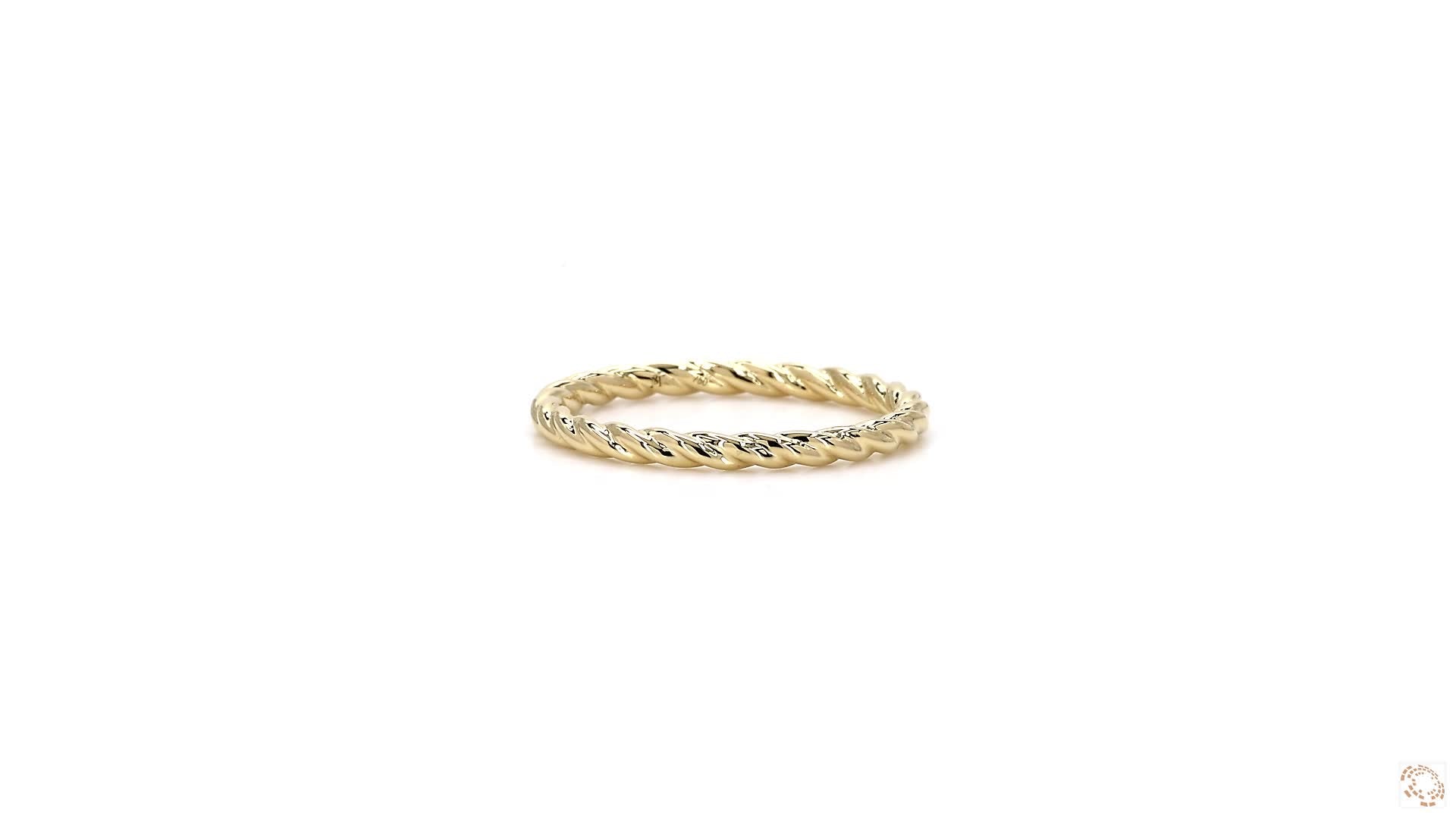 Twisted Rope 18K Yellow Gold Band