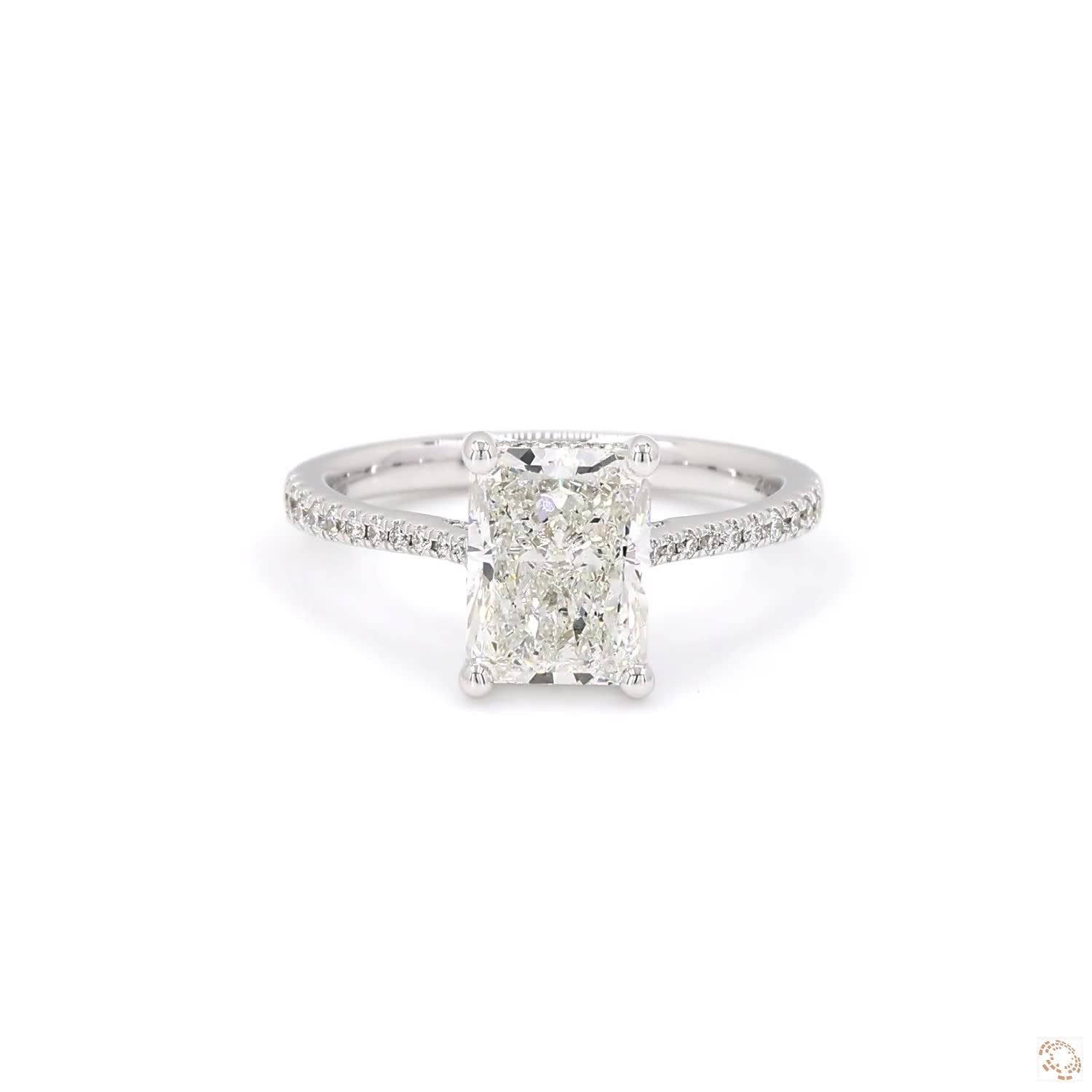Radiant Shape Cathedral Engagement Ring