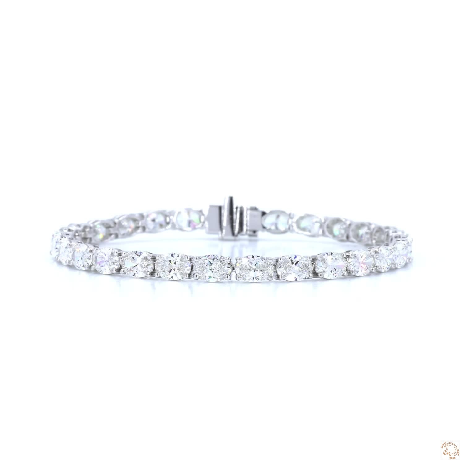 East-West Oval Diamond Tennis Bracelet (0.30ct Per Diamond)