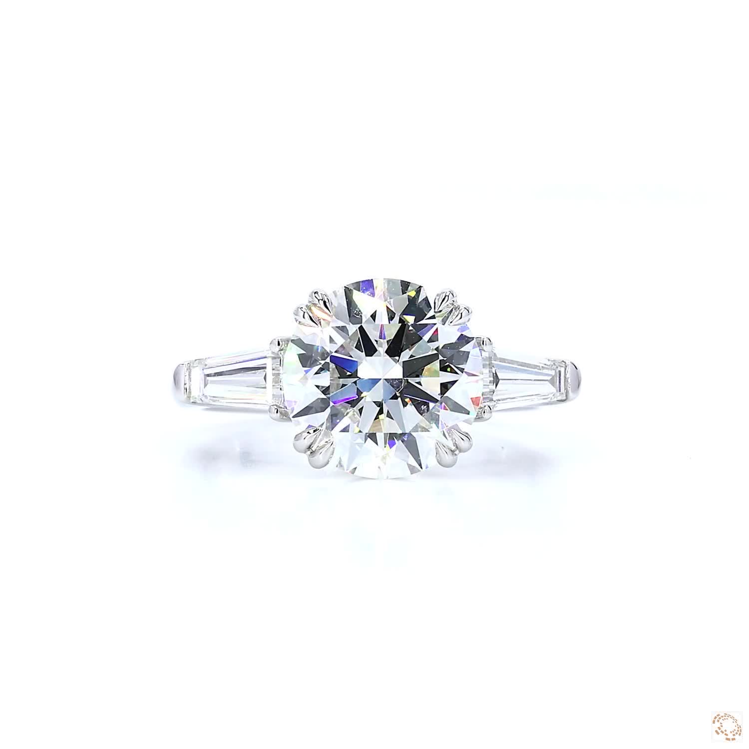 Round & Baguette Shape Diamond Engagement Ring