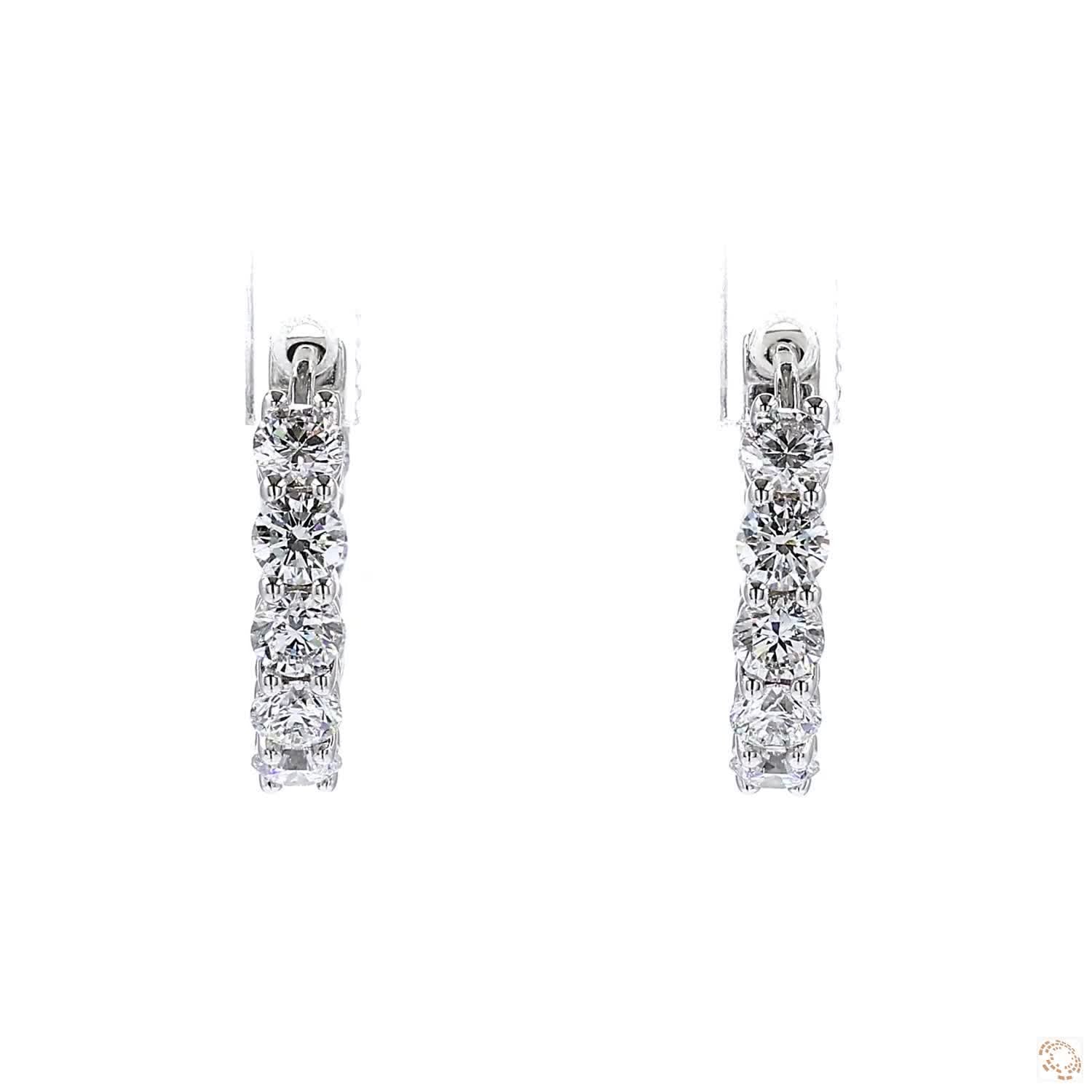 Inside Out Diamond Hoop Earrings (0.10 ct. per diamond)