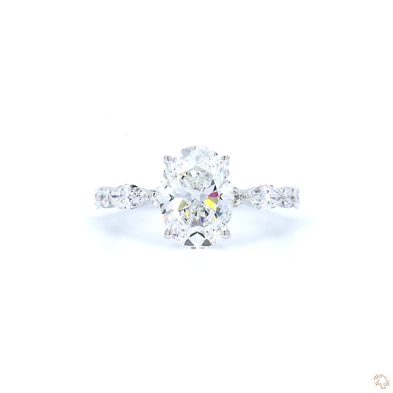 Oval Diamond Engagement Ring ( 2ct main diamond)