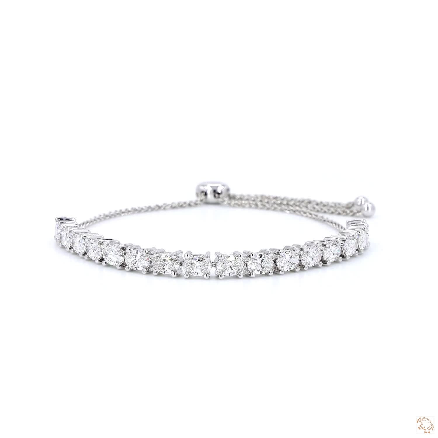 Oval Shape Diamond Sliding Bracelet