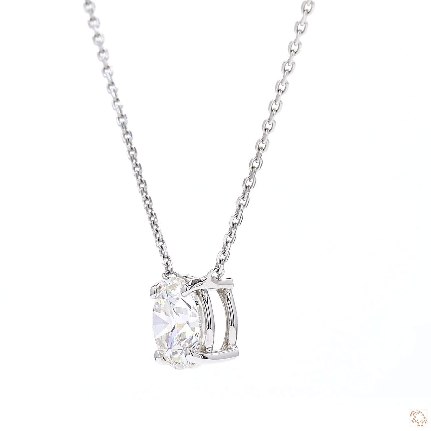 Round Shape Diamond Solitaire Pendant (2.66 ct. per diamond)
