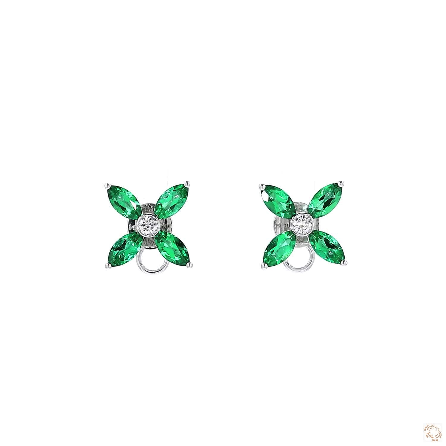 Lab Grown Green Emerald Stud Earring