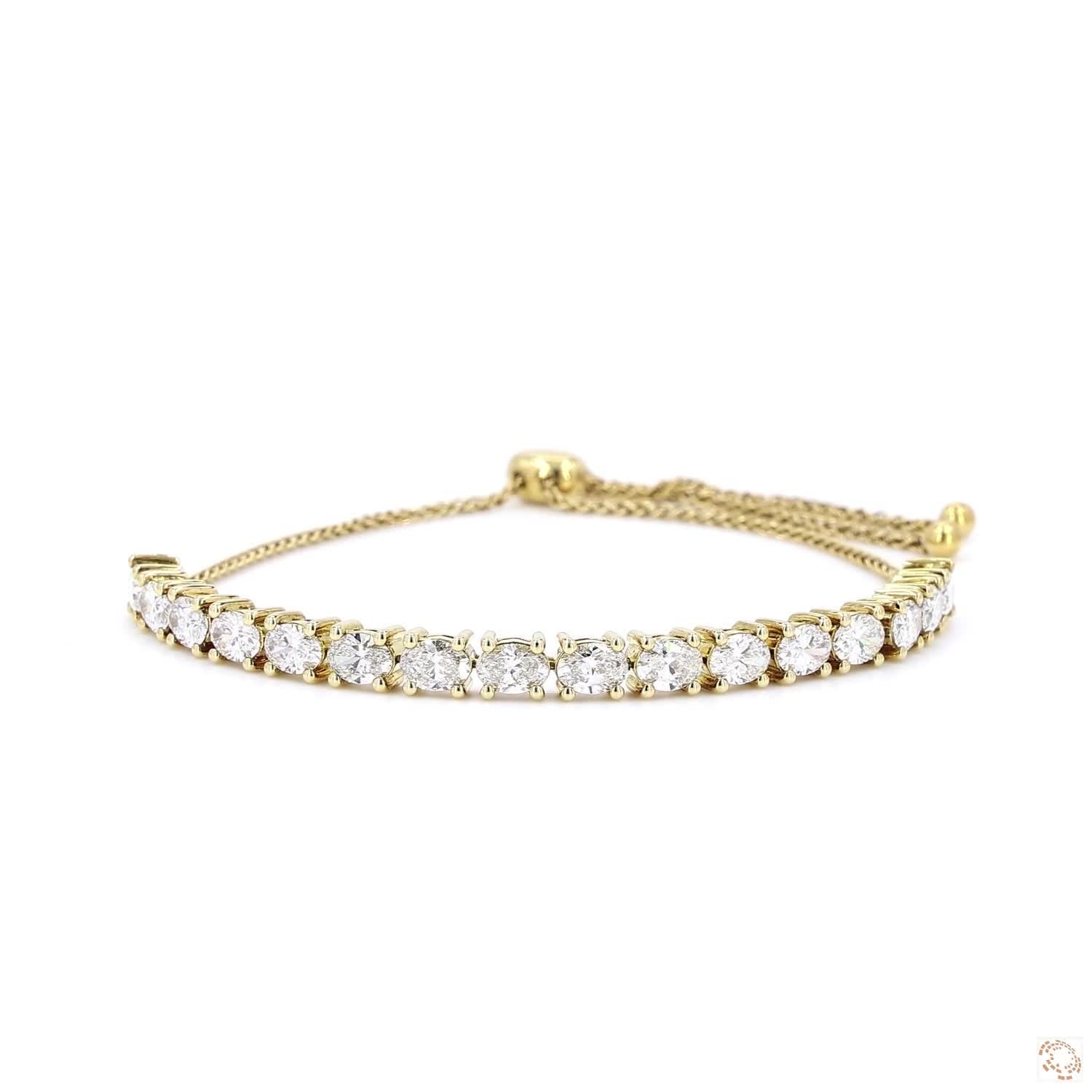 Oval Shape Diamond Sliding Bracelet