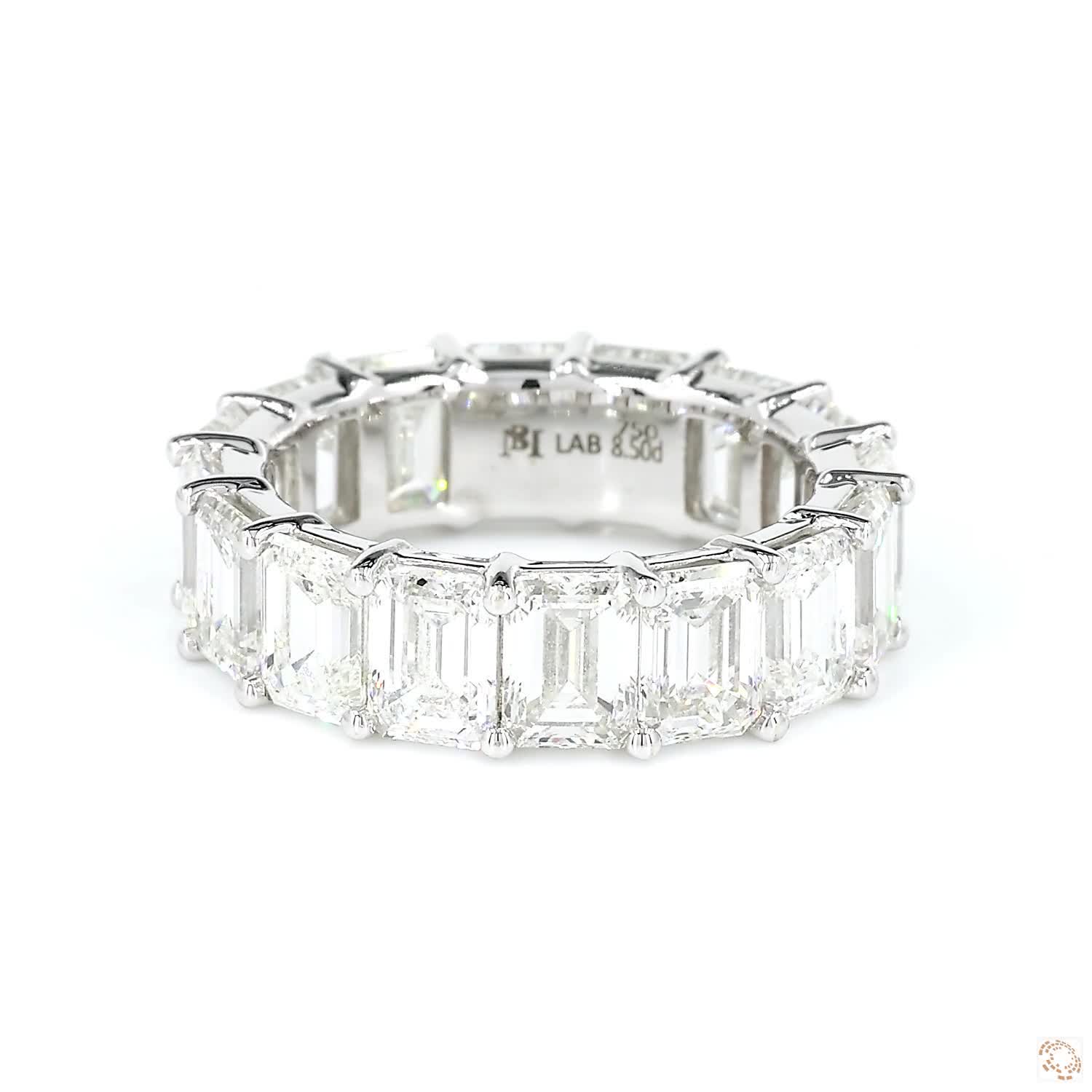 Emerald Shared Prong Eternity Diamond Band (0.50 ct per diamond)
