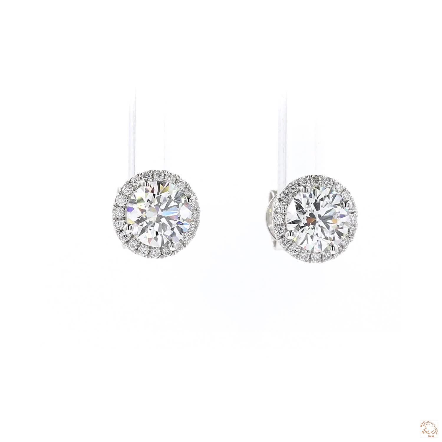 Diamond Stud Earrings with Halo (1 ct. per diamond)