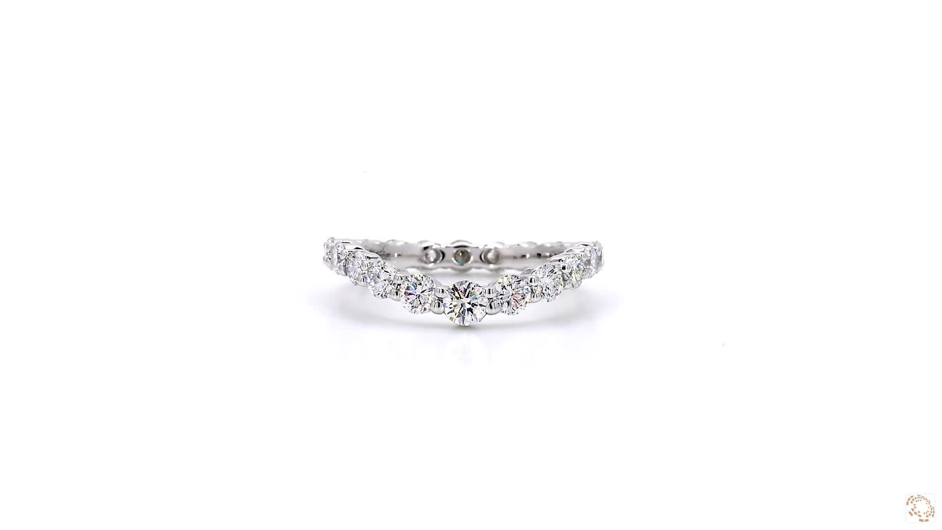 Diamond V Eternity Curved Band