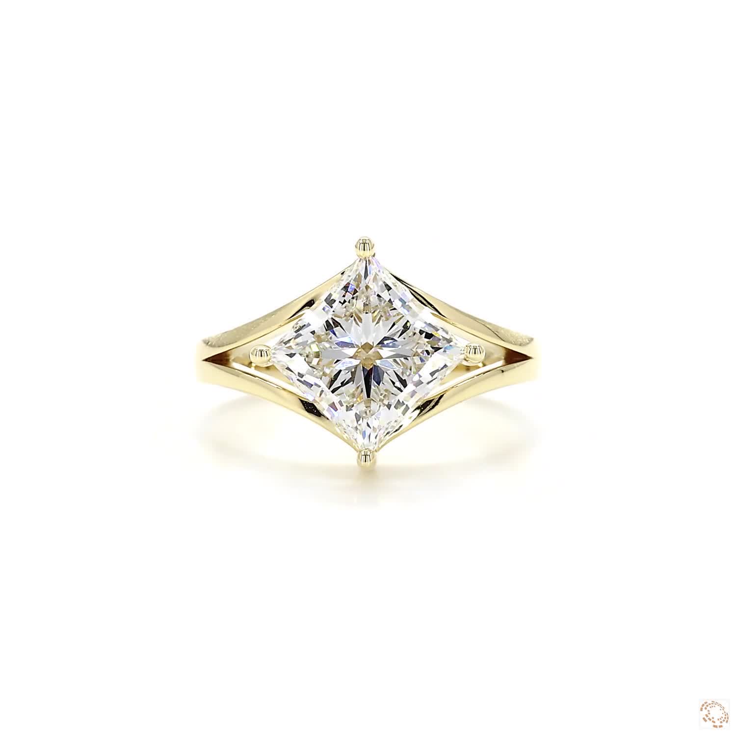 Split Shank Princess Cut Diamond Ring