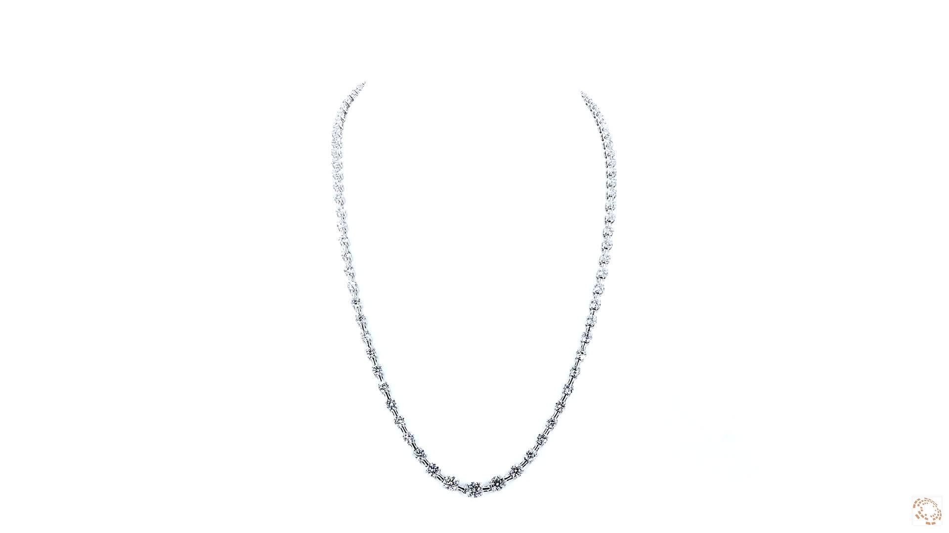 Round Brilliant Diamond Graduated Tennis Necklace (0.10 ct-0.30ct per diamond)