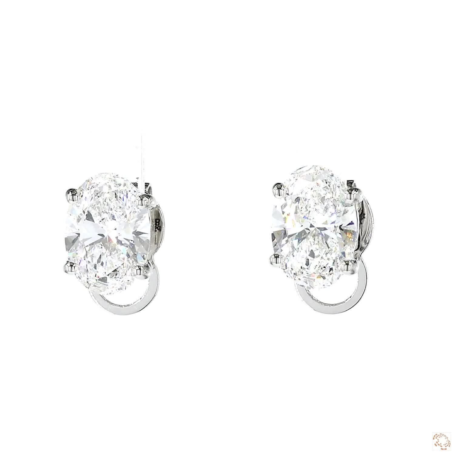 Oval Diamond Stud Earrings (1.5 ct. per diamond)