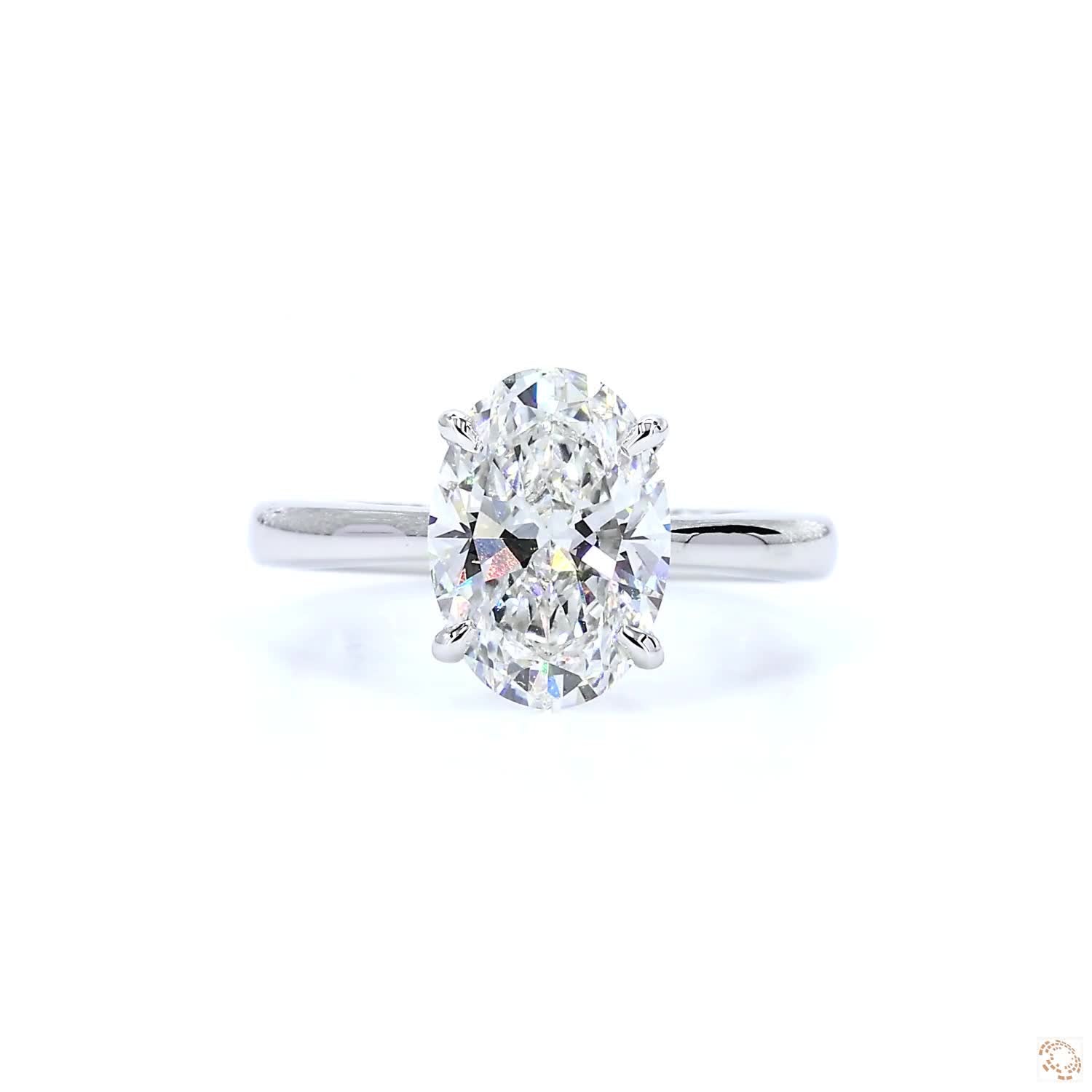 Oval Solitaire Diamond Engagement Ring ( 2.5 ct )