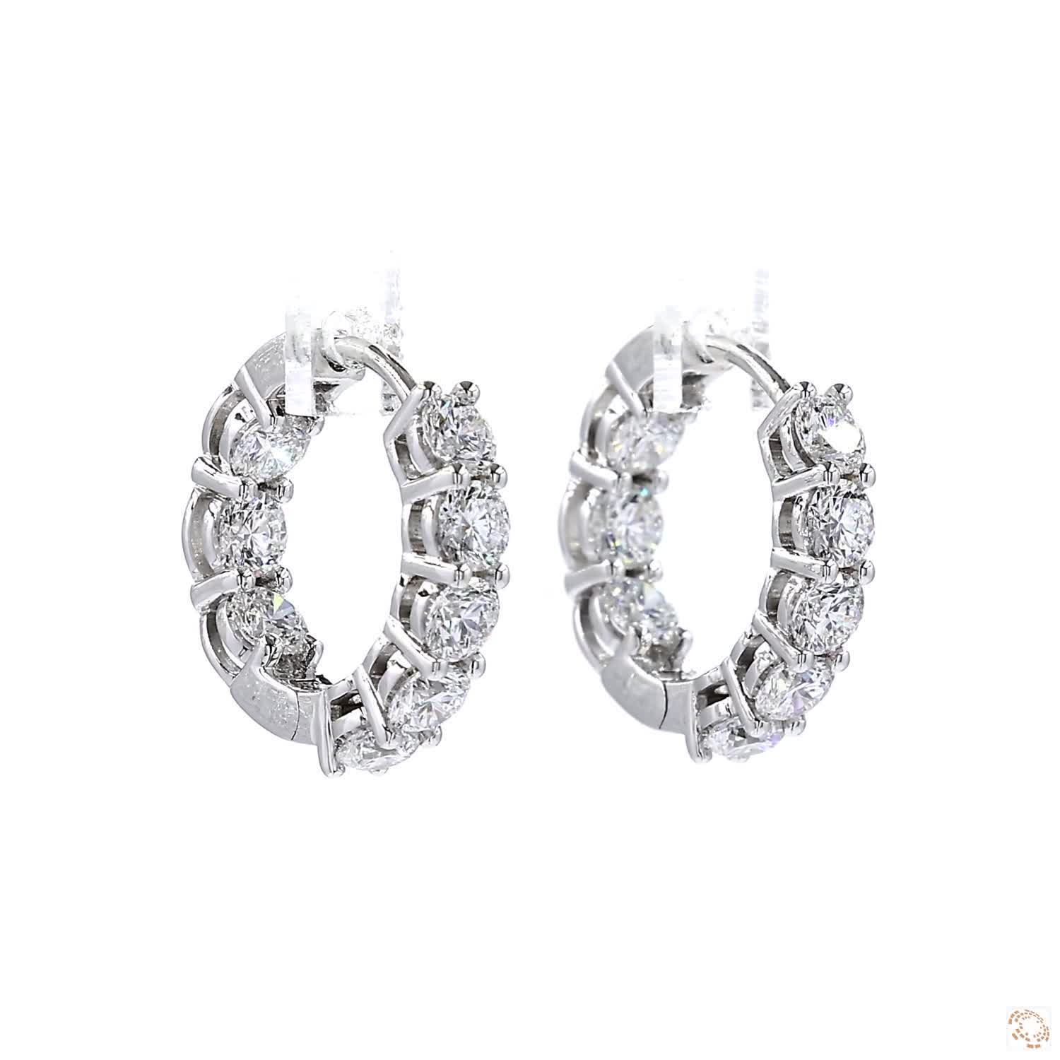 Inside Out Diamond Hoop Earrings (0.10 ct. per diamond)