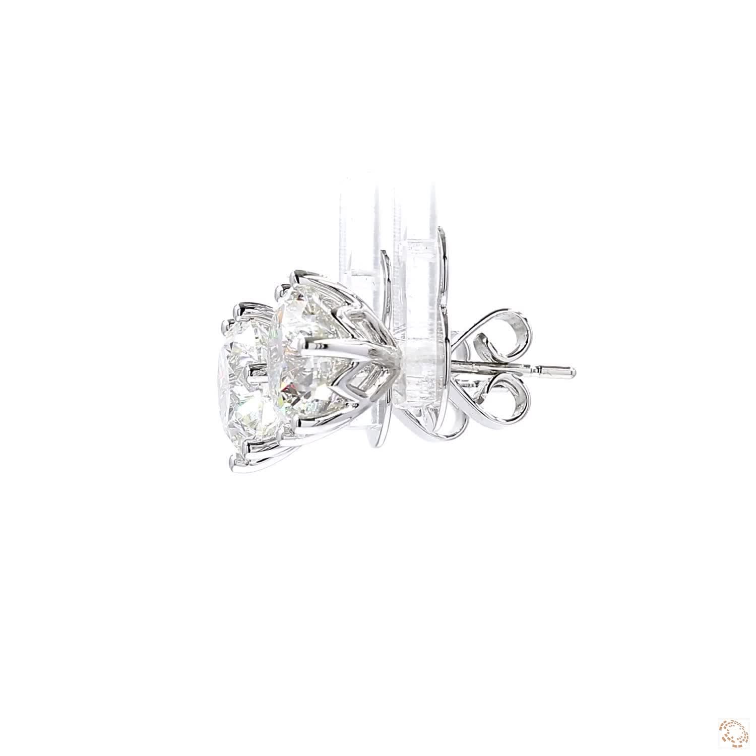 6-Prong Diamond Stud Earrings (3 ct. per diamond D color)