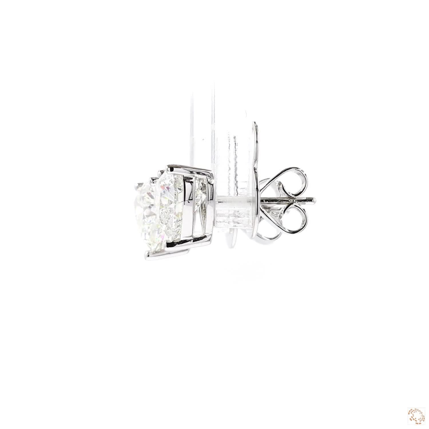 Heart Shaped Diamond Earrings (F Color 2 ct per diamond)