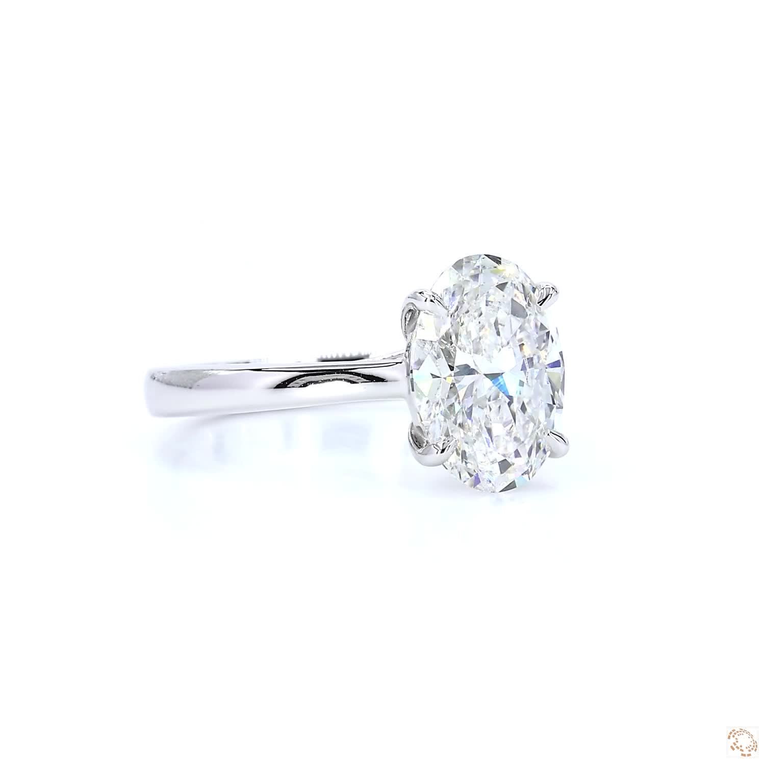 Oval Solitaire Diamond Engagement Ring ( 2.5 ct )