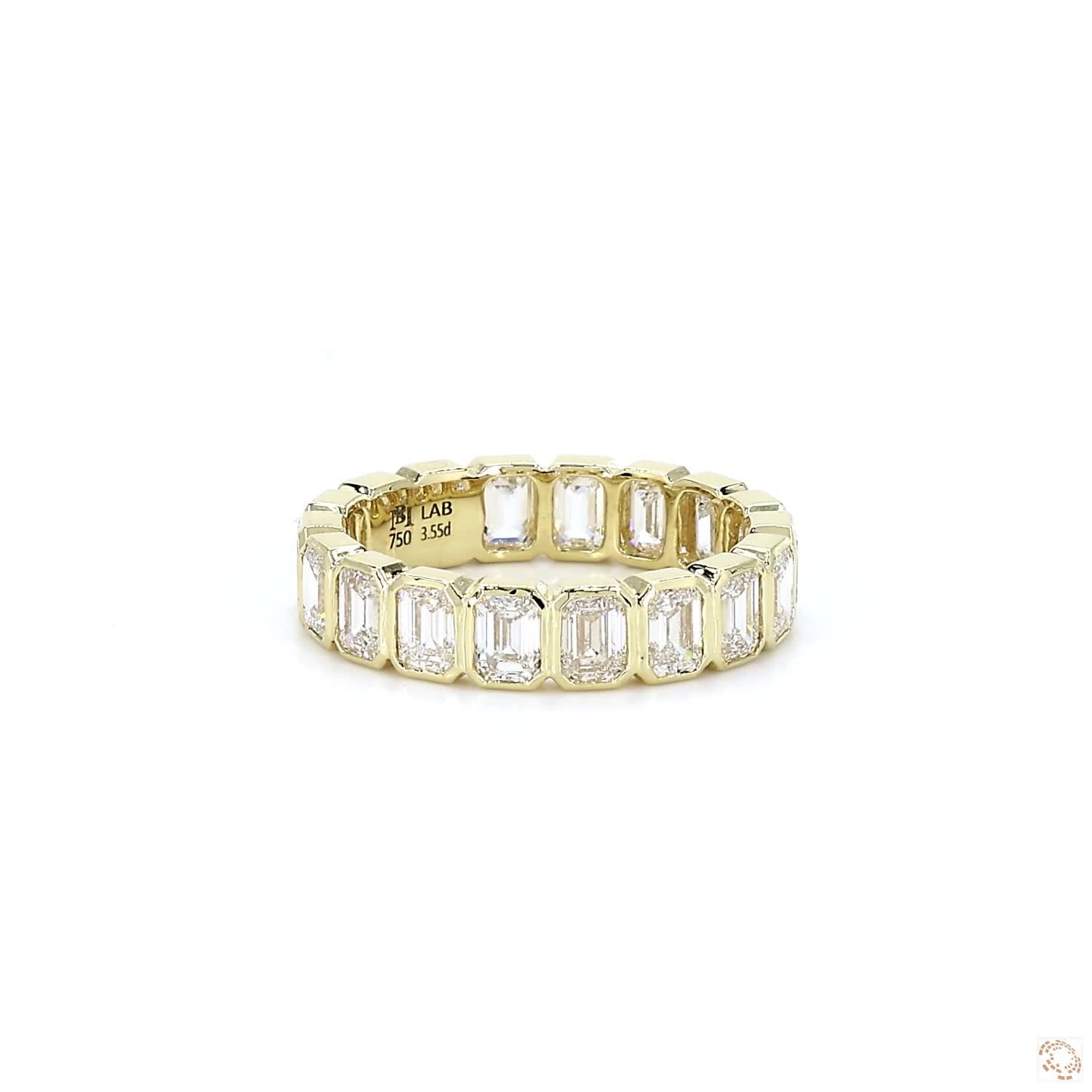 Emerald Cut Lab Diamond Bezel Eternity Band