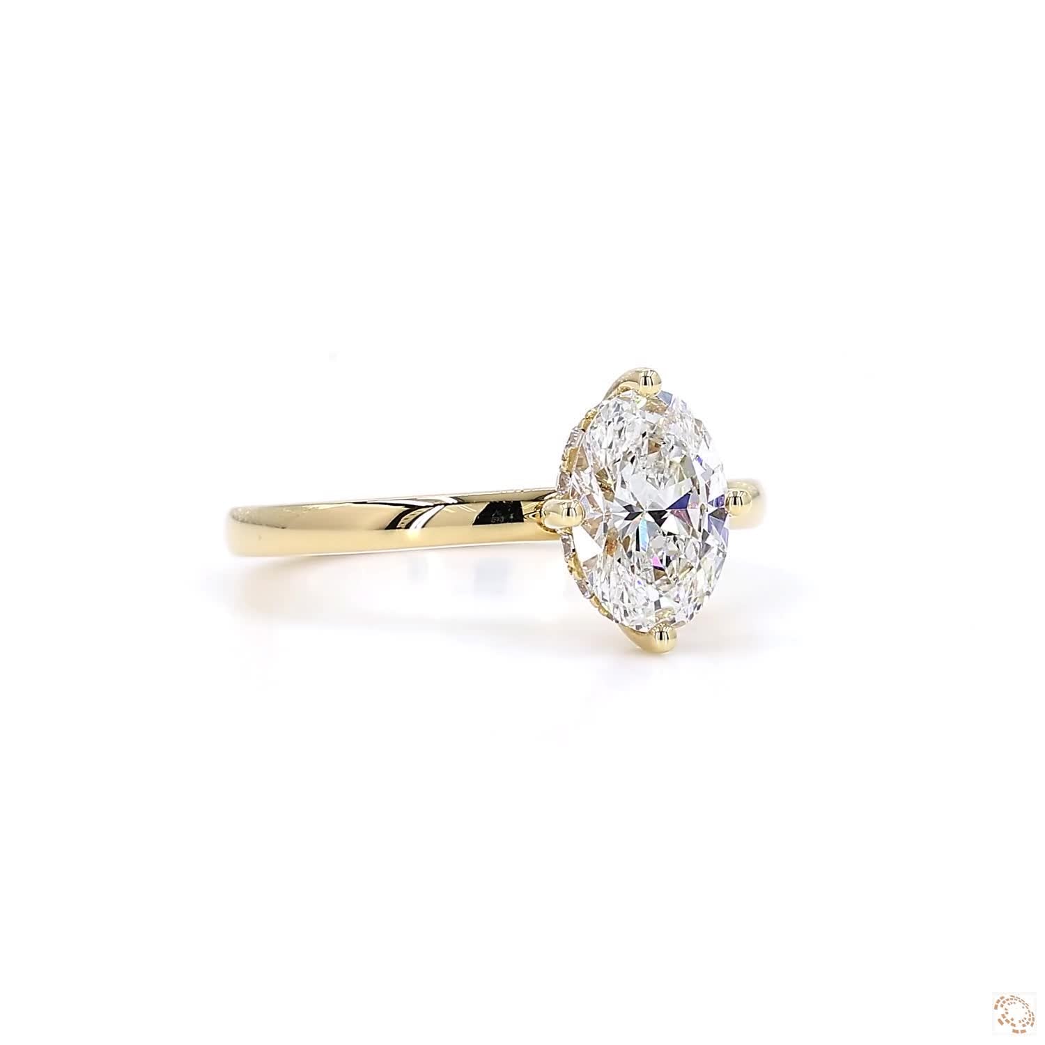 Oval Diamond & Hidden Halo Engagement Ring