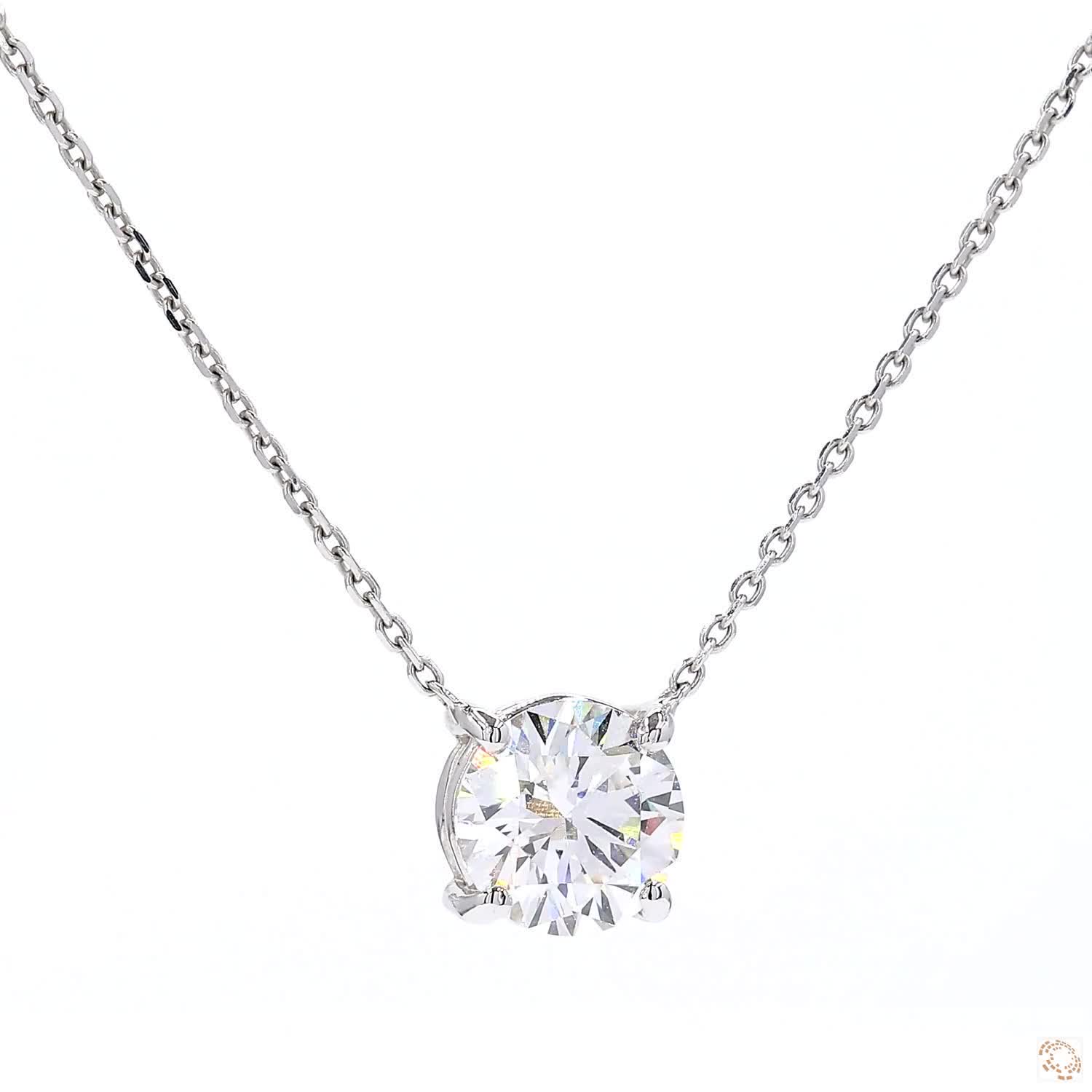 Round Shape Diamond Solitaire Pendant (2.66 ct. per diamond)