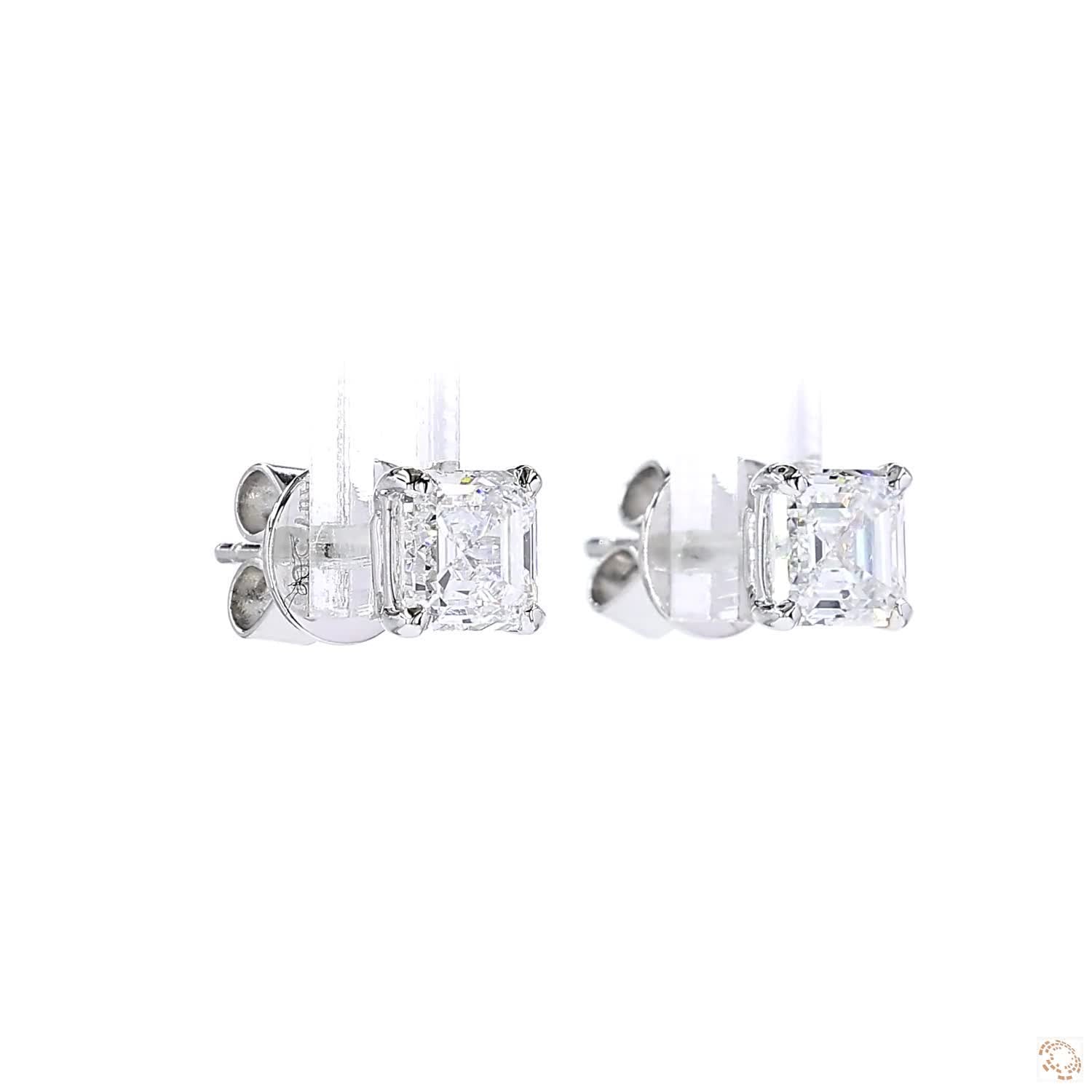 Asscher Diamond Stud Earrings (1 ct. per diamond)