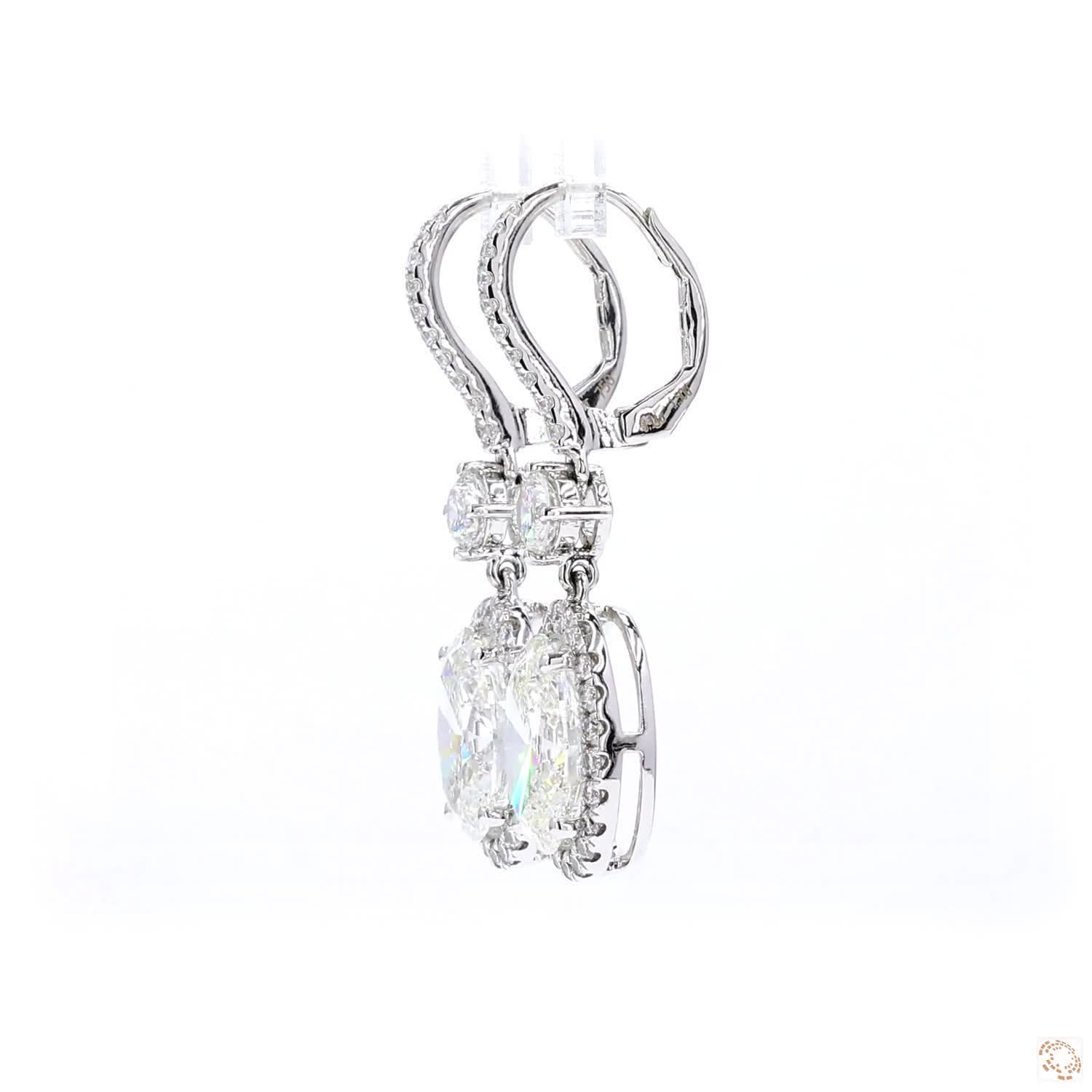 Oval Shaped Diamond Drop Earring (3 ct Each G color)