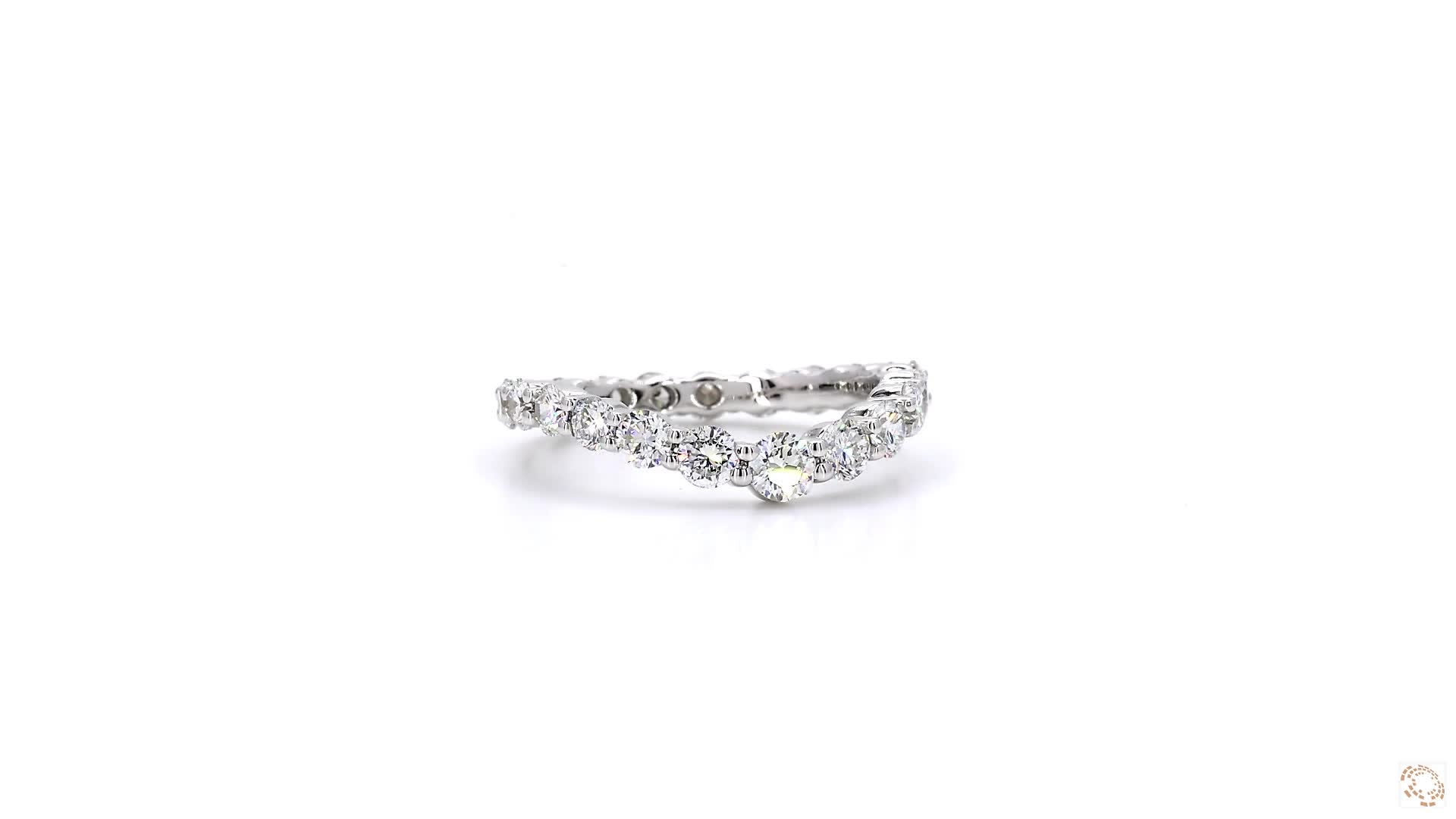 Diamond V Eternity Curved Band