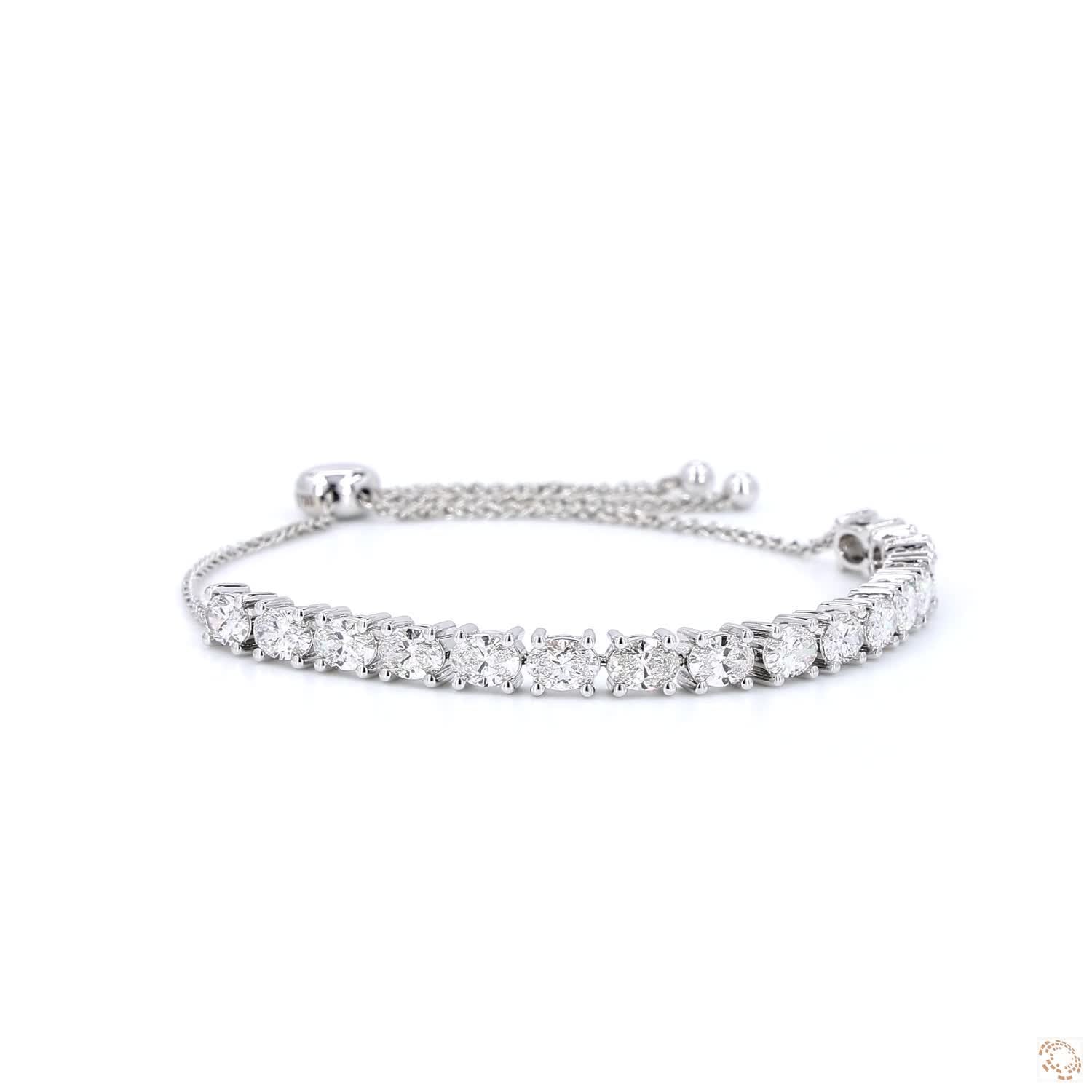 Oval Shape Diamond Sliding Bracelet