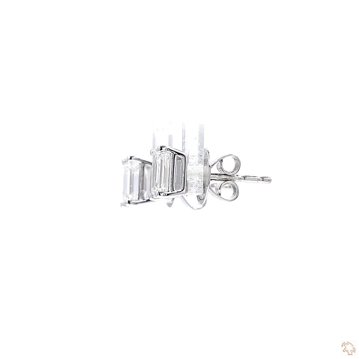 Emerald Cut Diamond Earring (0.7 ct. per diamond)