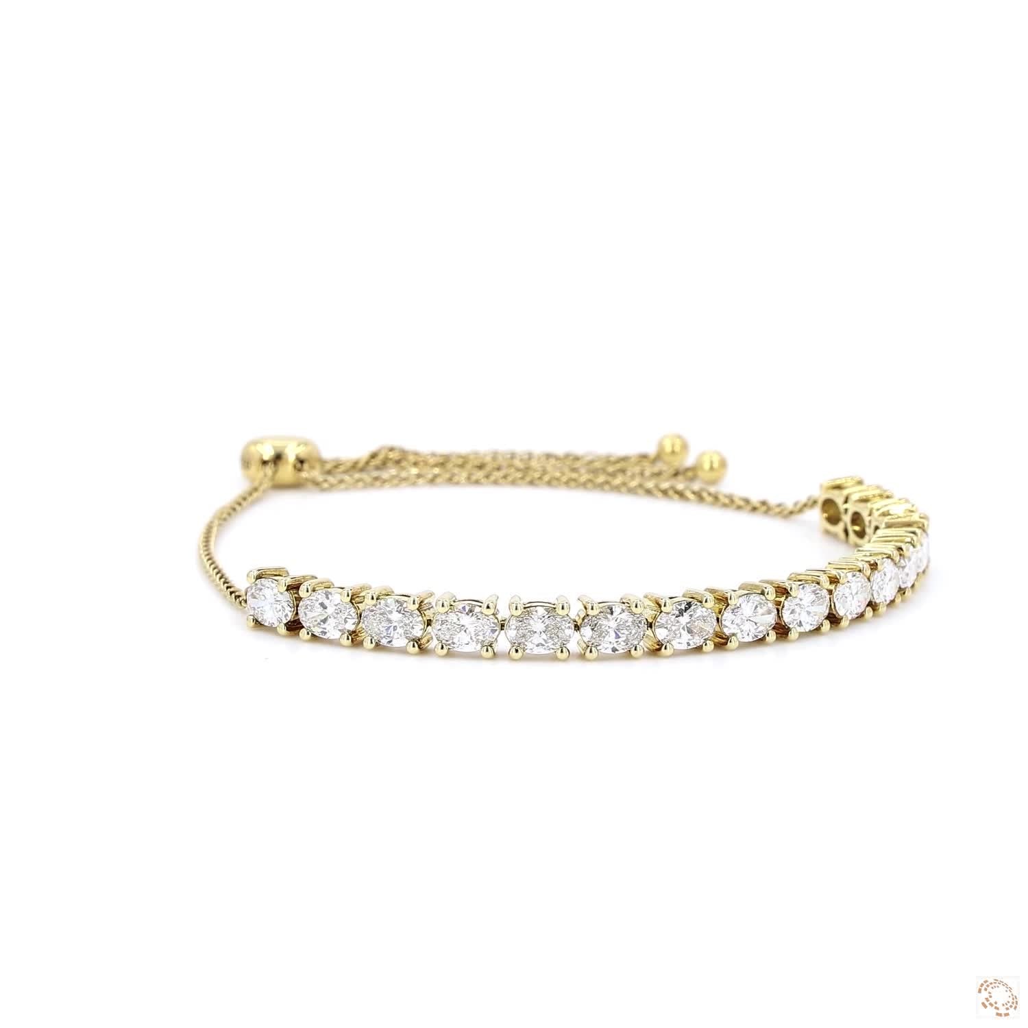 Oval Shape Diamond Sliding Bracelet