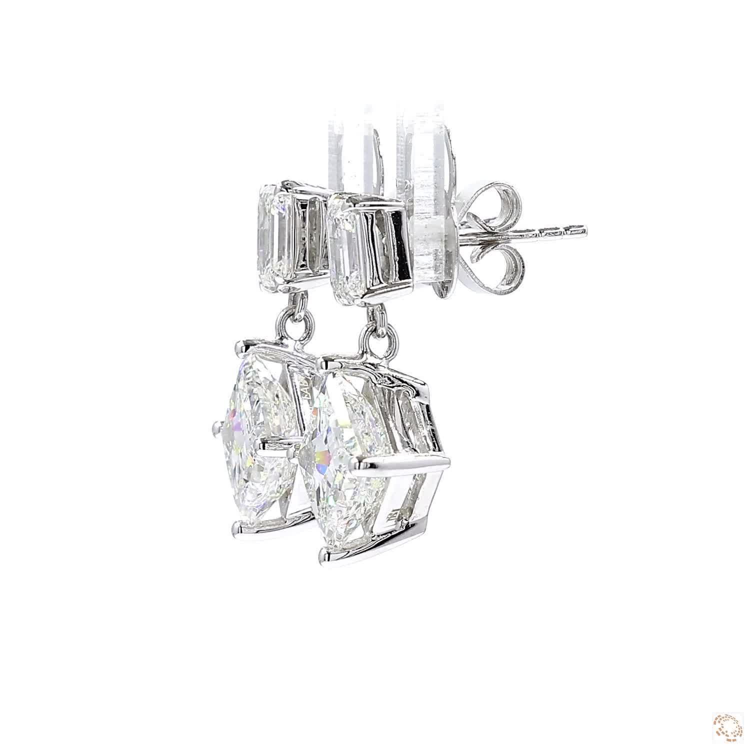 Princess Diamond Drop Earrings (2.80 ct per diamond)