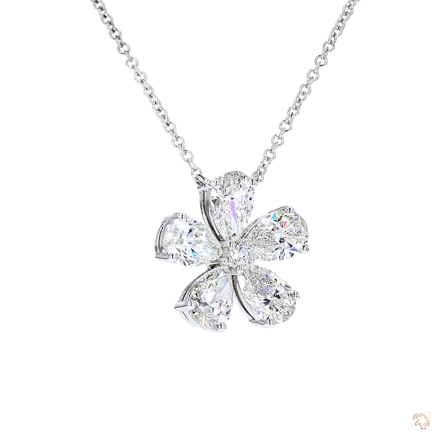 Lab-Grown Diamond Flower Stud Pendant