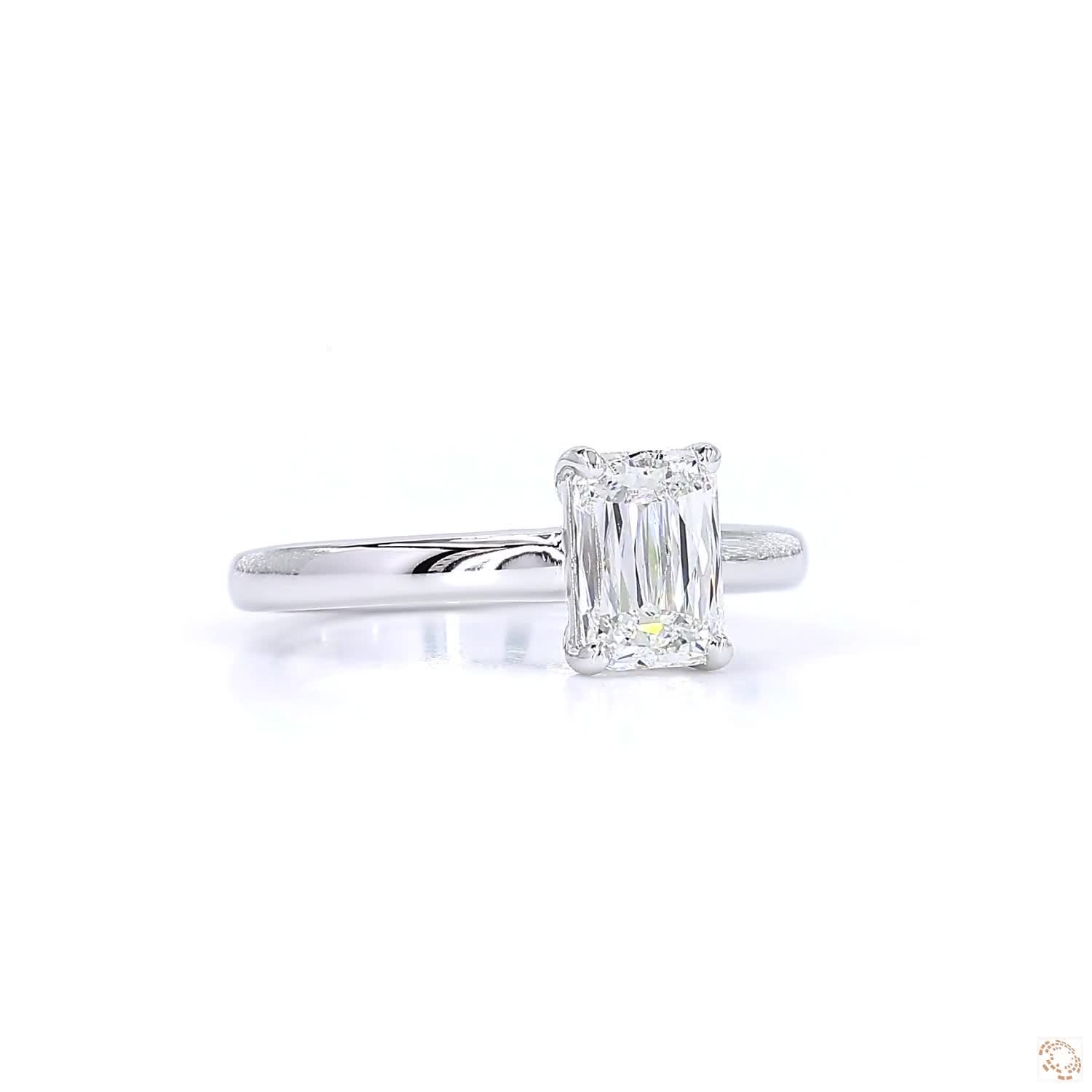Criss-Cut Solitaire Lab Grown Diamond Engagement Ring (1ct per diamond)