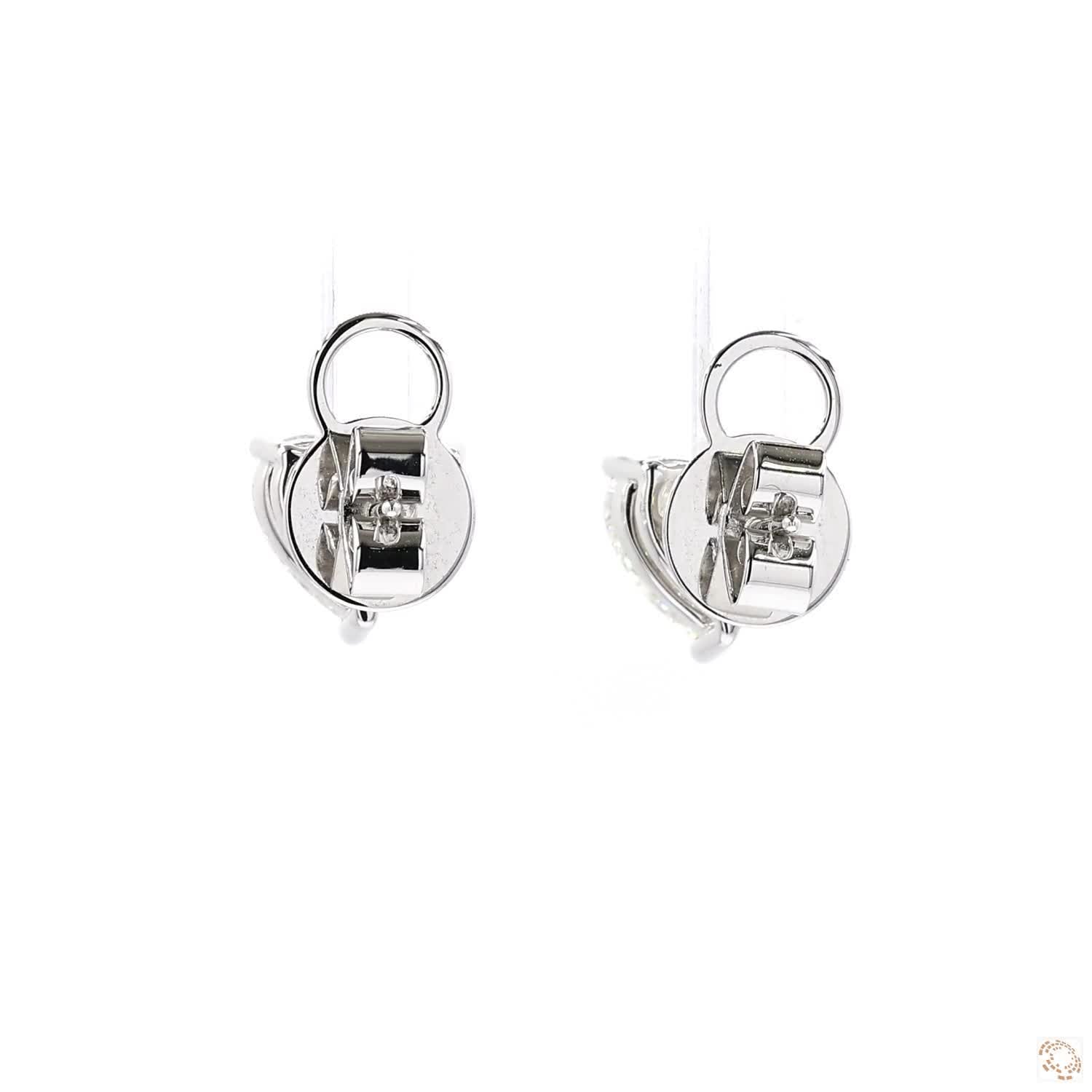 Heart Shaped Diamond Earrings (F Color 2 ct per diamond)