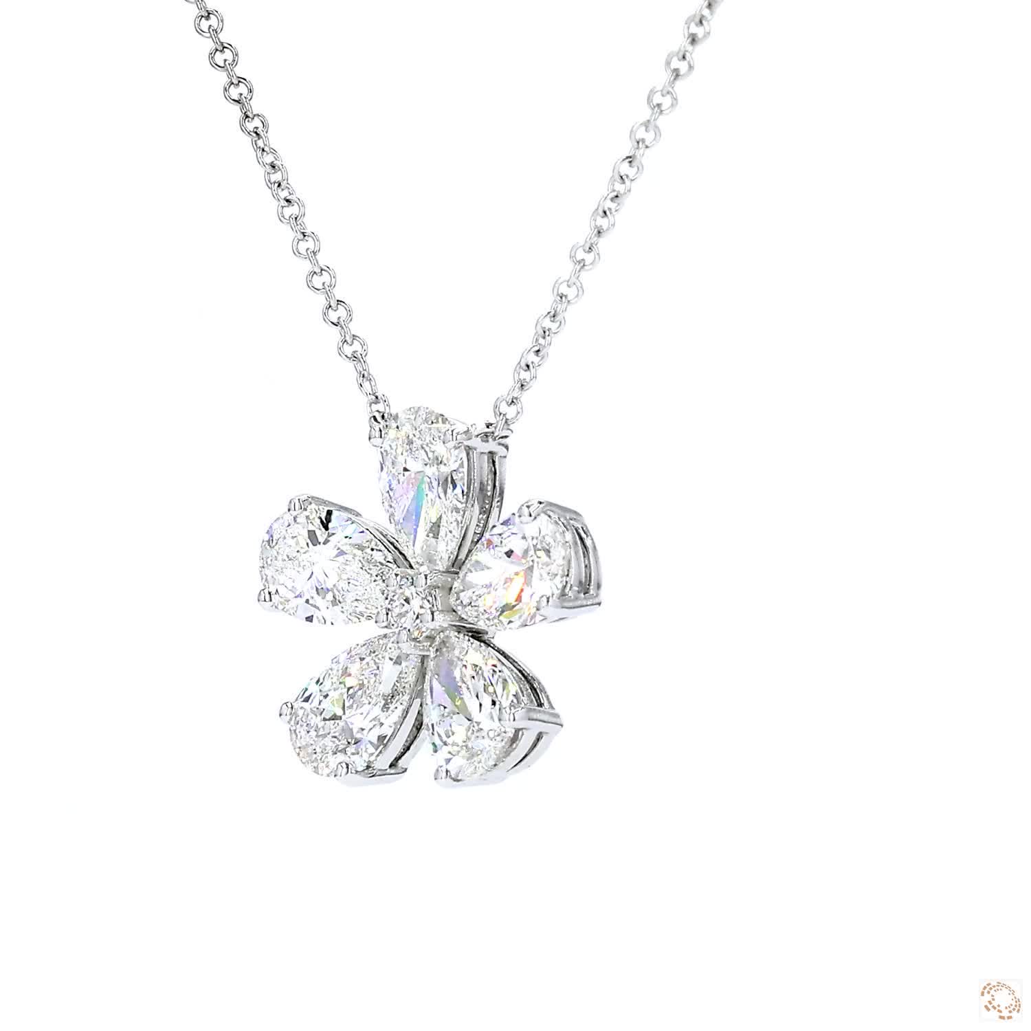 Lab-Grown Diamond Flower Stud Pendant