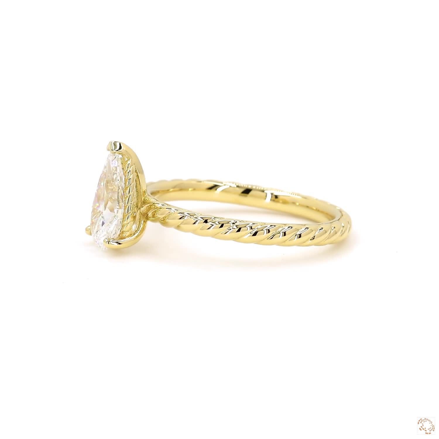 Pear Diamond Twist  Engagement Ring (VS1 F)