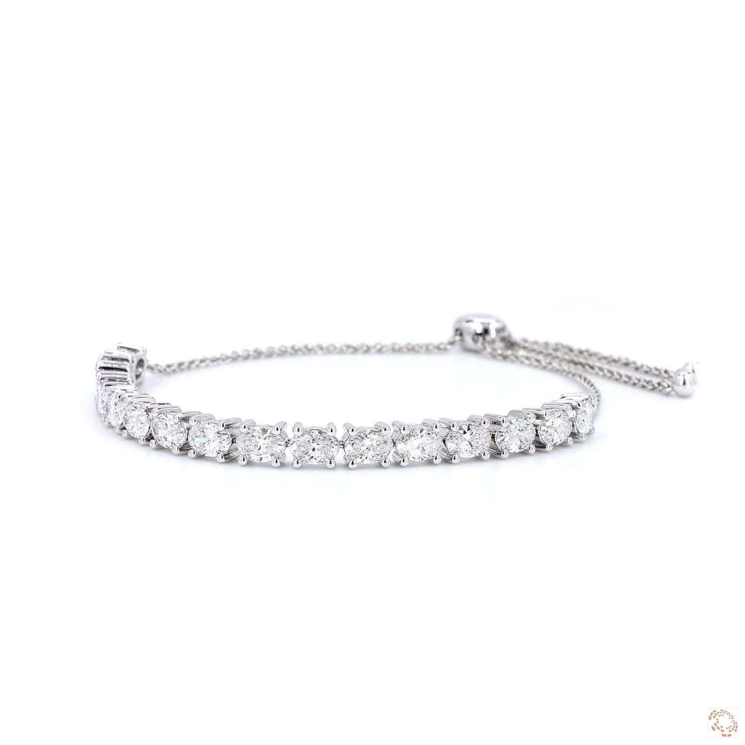 Oval Shape Diamond Sliding Bracelet