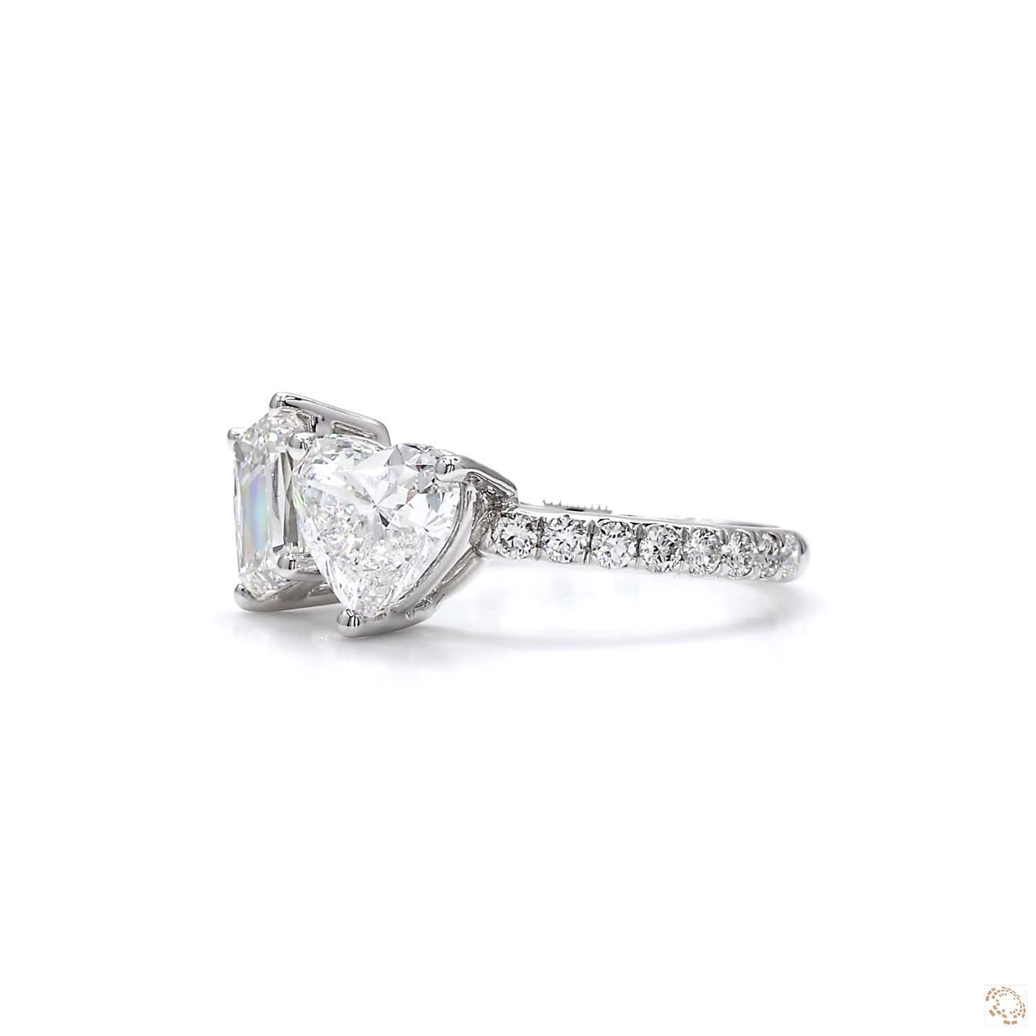 Toi et Moi Ashoka and Heart Shapes Diamond Ring