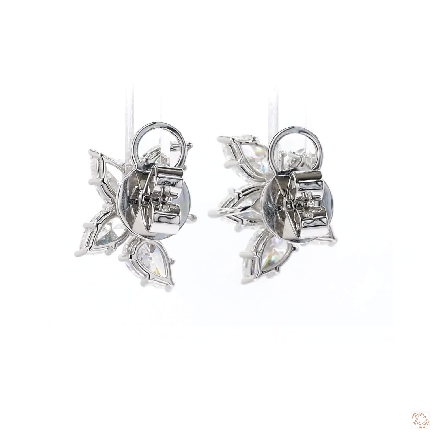 Pear Shaped Diamond Cluster Earrings (5.16 CTW)