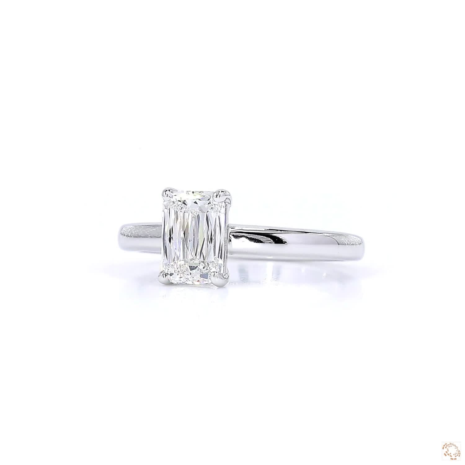 Criss-Cut Solitaire Lab Grown Diamond Engagement Ring (1ct per diamond)