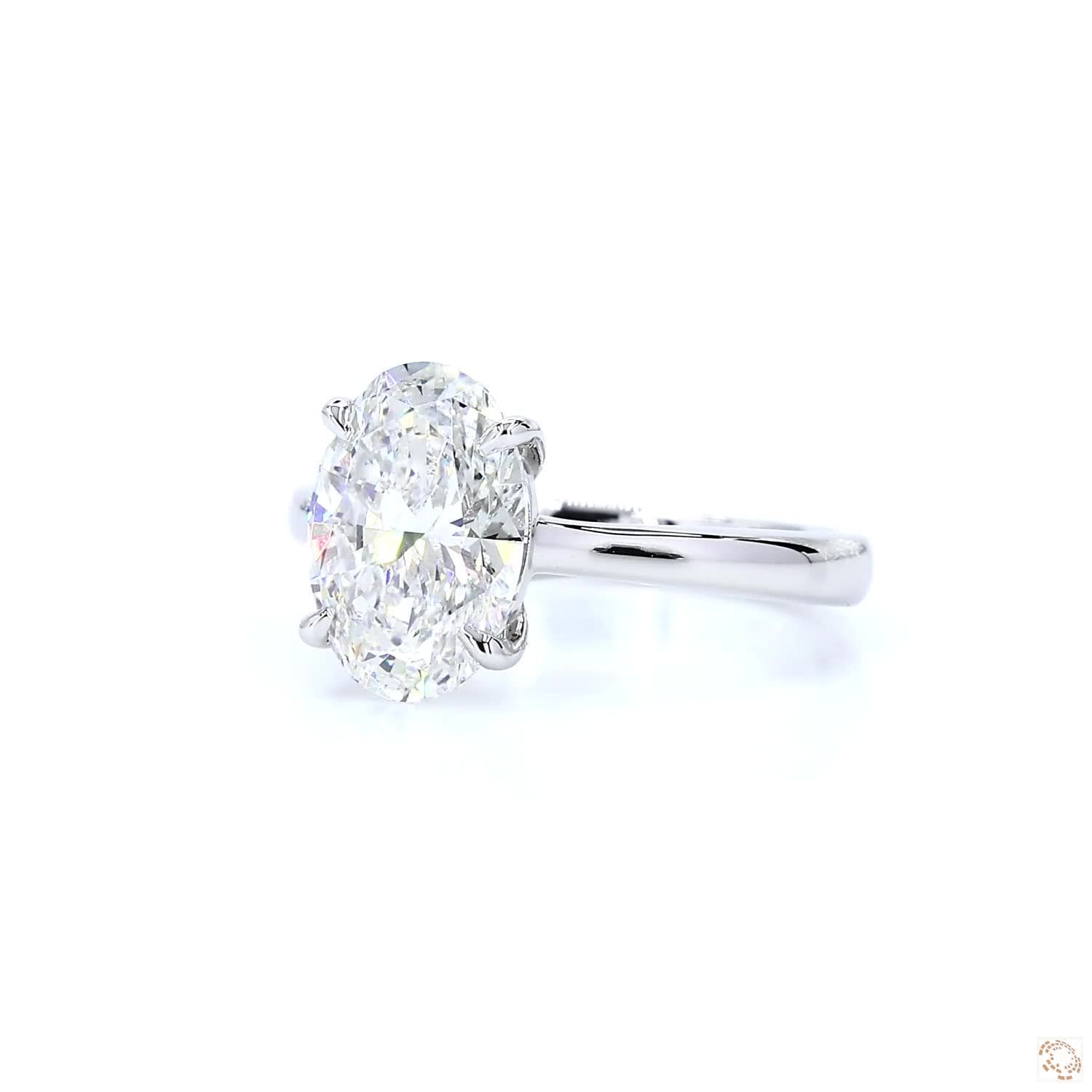Oval Solitaire Diamond Engagement Ring ( 2.5 ct )