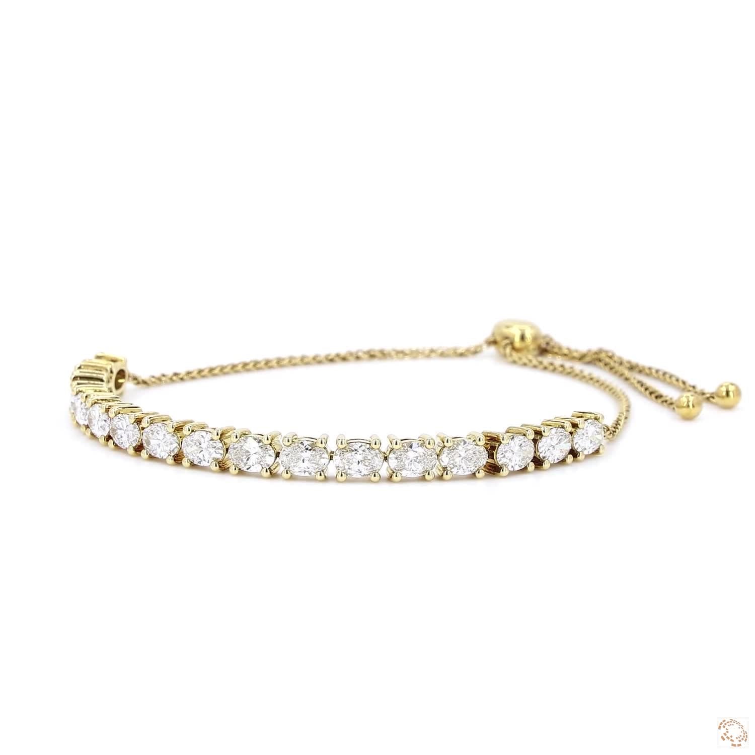 Oval Shape Diamond Sliding Bracelet