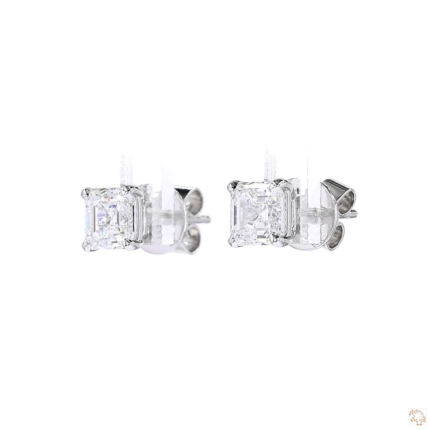 Asscher Diamond Stud Earrings (1 ct. per diamond)