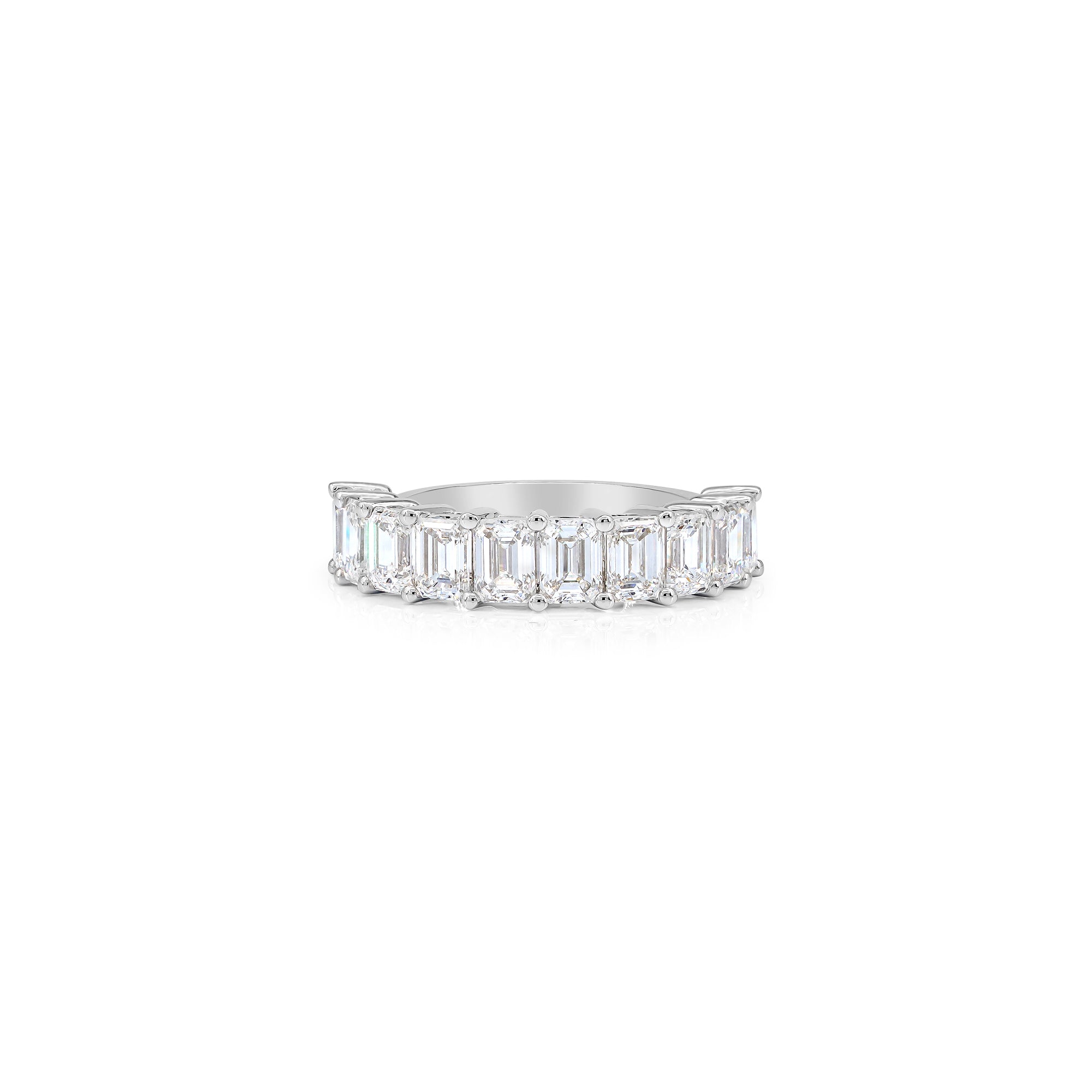 Emerald Shaped Half Diamond Eternity Ring (0.3 ct per diamond)