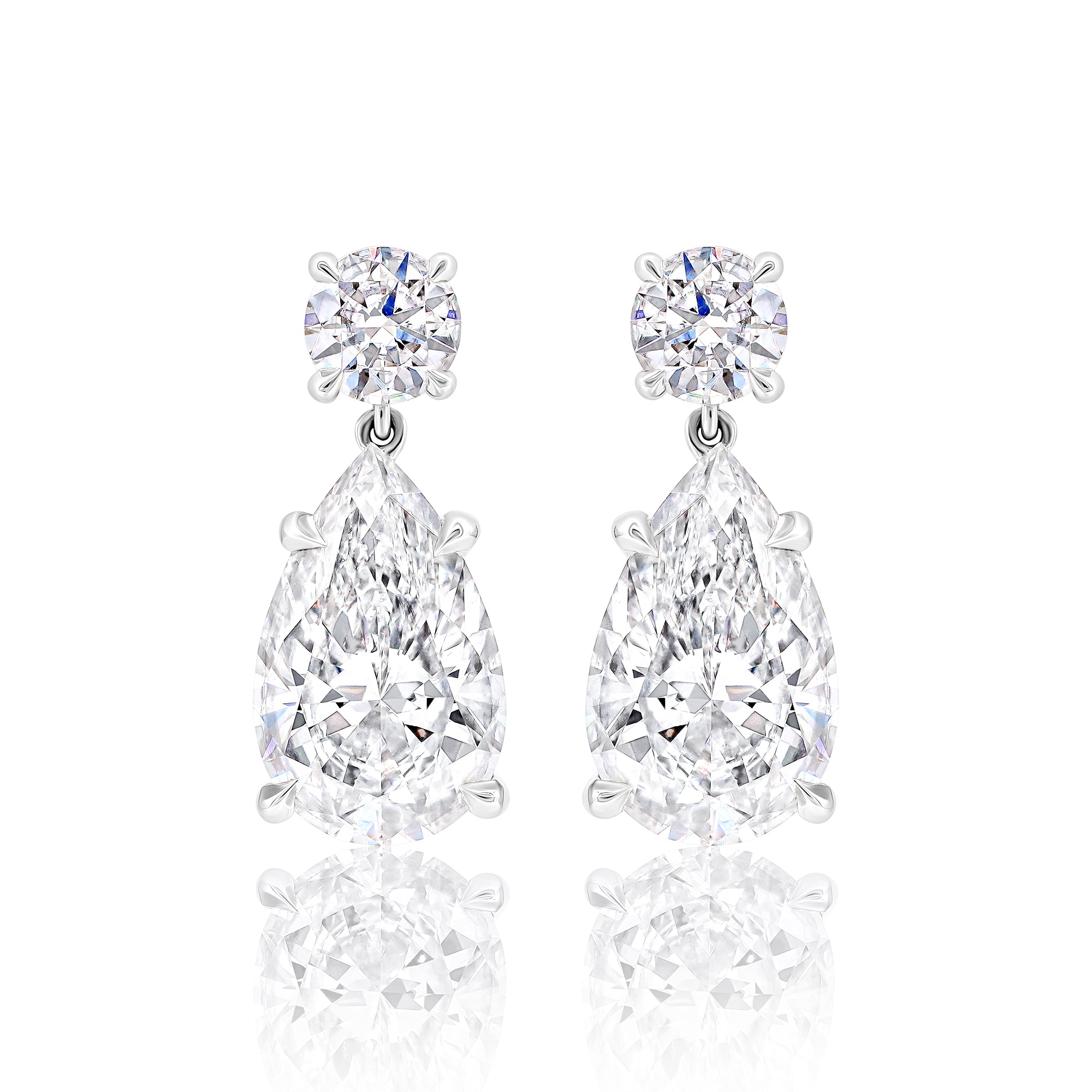 Pear Shaped  Diamond Drop Earring (2 ct Each F color)