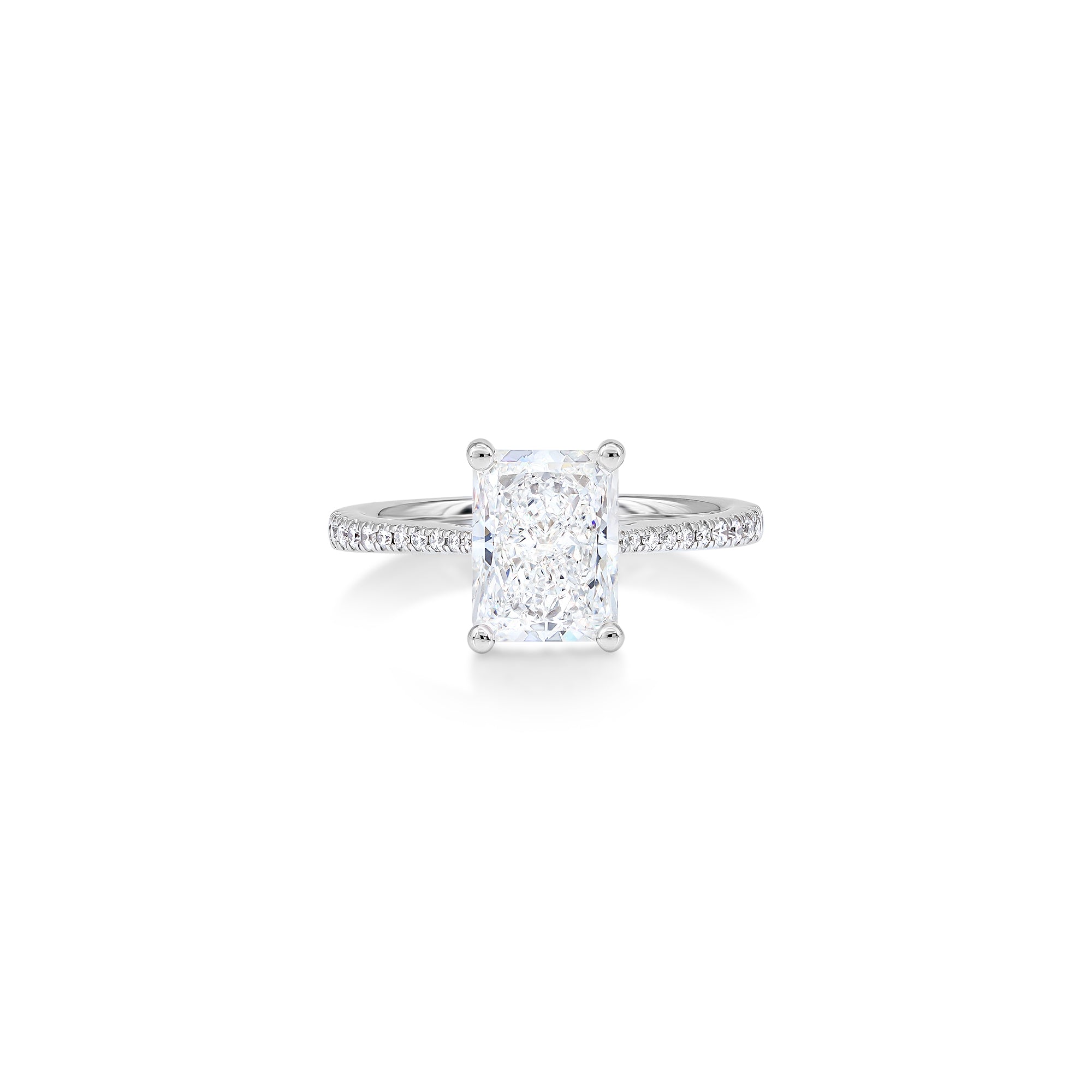 Radiant Shape Cathedral Engagement Ring